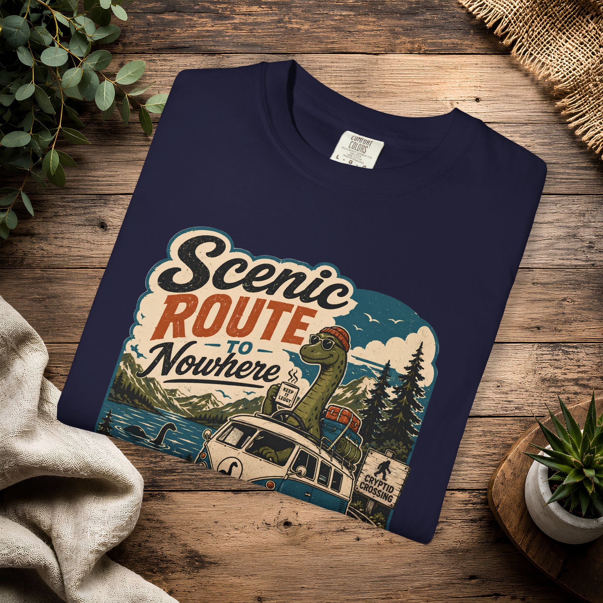 Scenic Route Vintage Camper Nessy T-Shirt — Road Trip Adventure Tee