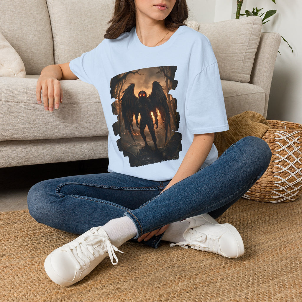 Mothman Cryptid Illustration T-Shirt | Dark Horror Graphic