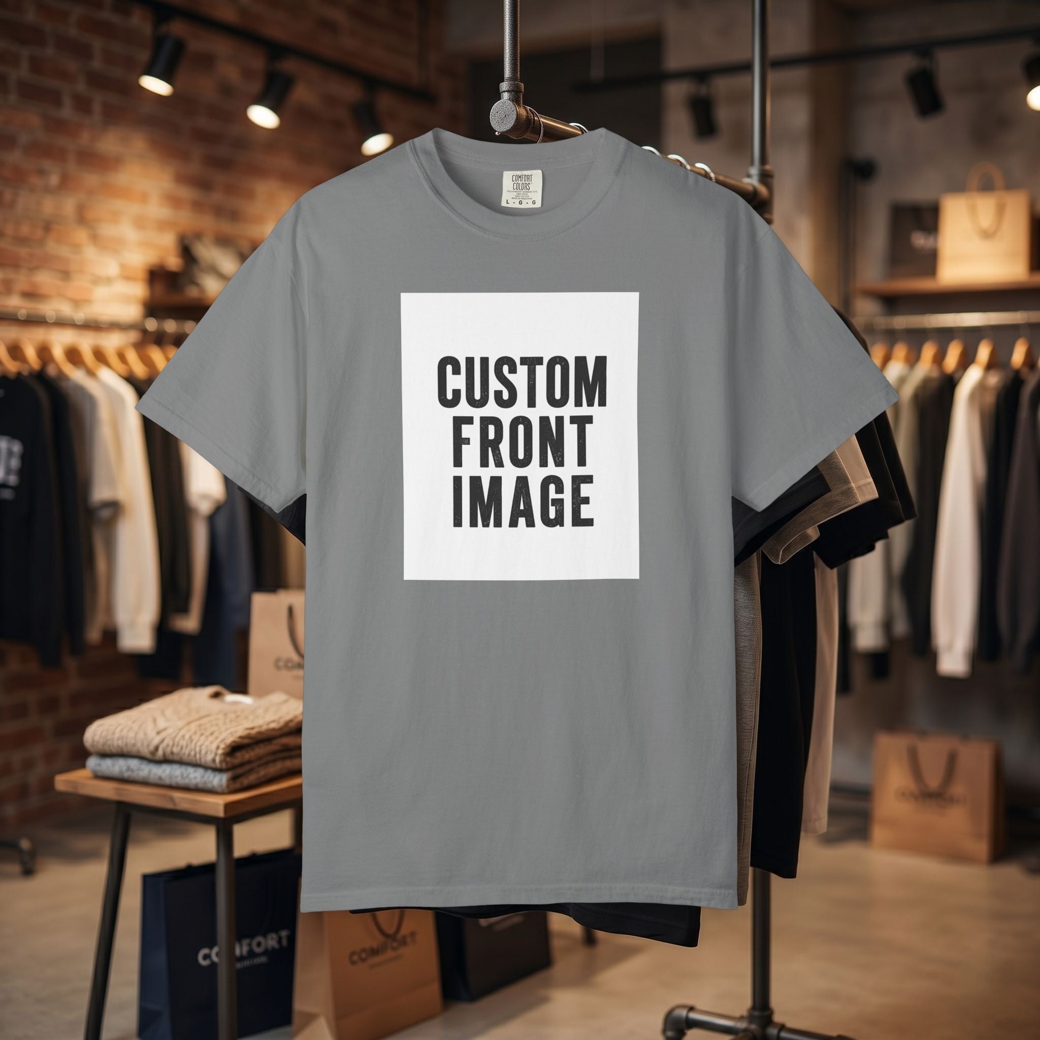 Custom Portrait Small Image Front T-Shirt - Add Your Own Image