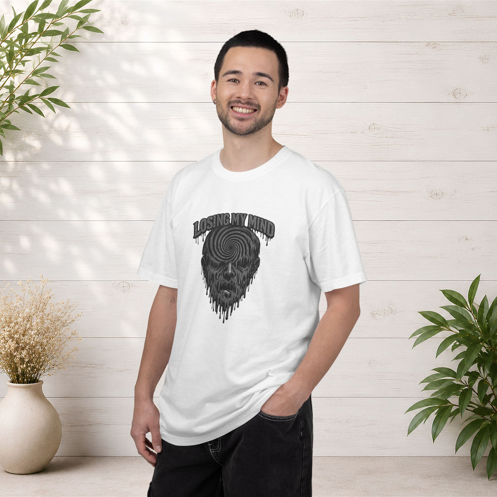 Losing My Mind Skull Tee — Psychedelic Spiral Graphic T-Shirt