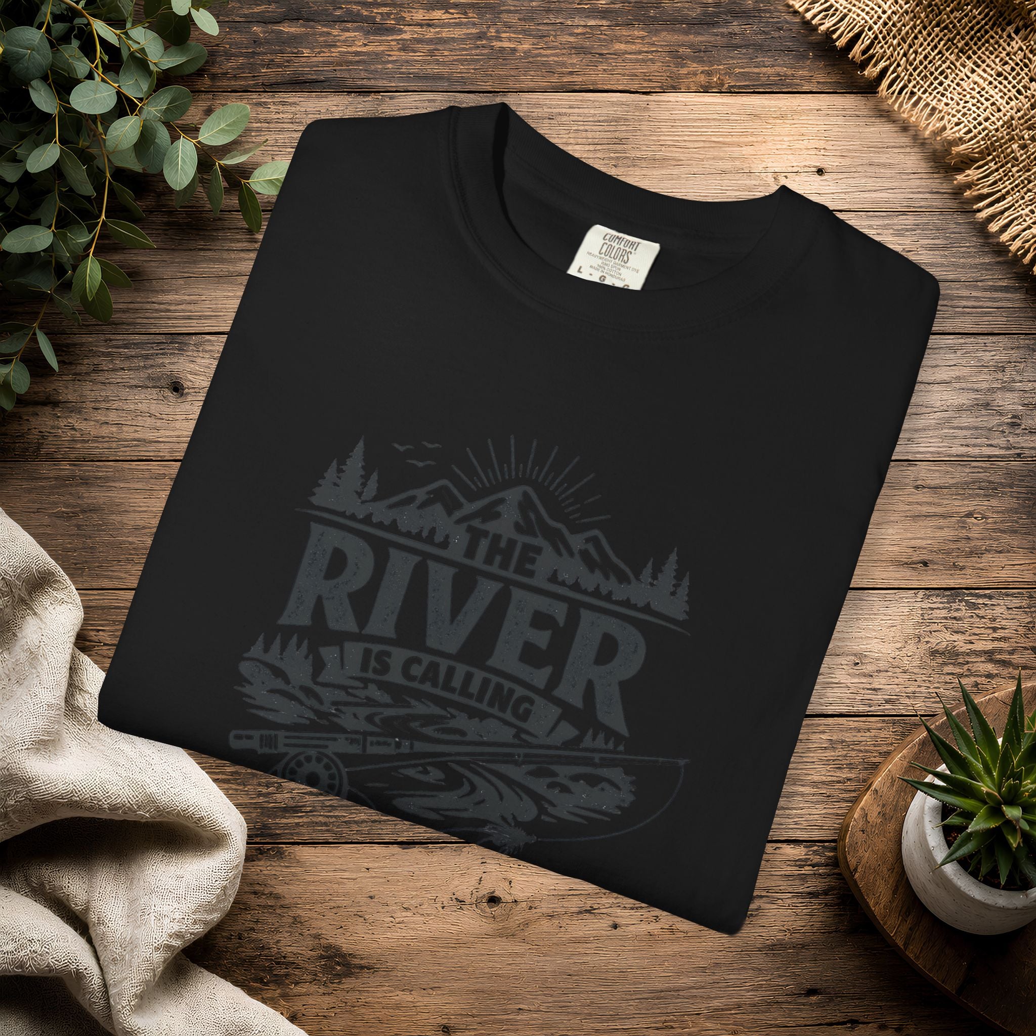 The River Is Calling T-Shirt — Rustic Fishing & Kayak Outdoor Tee