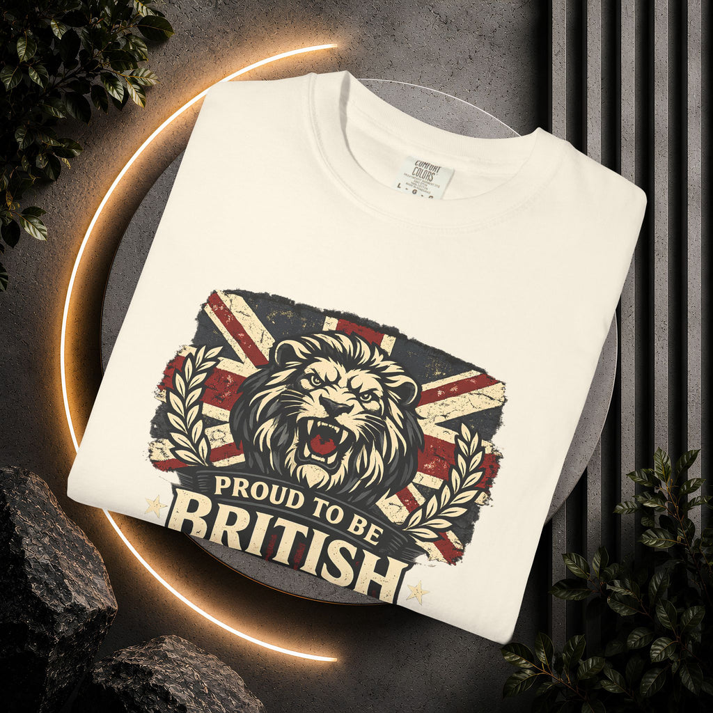 British Lion T-Shirt — "Proud to Be British" Union Jack Graphic Tee