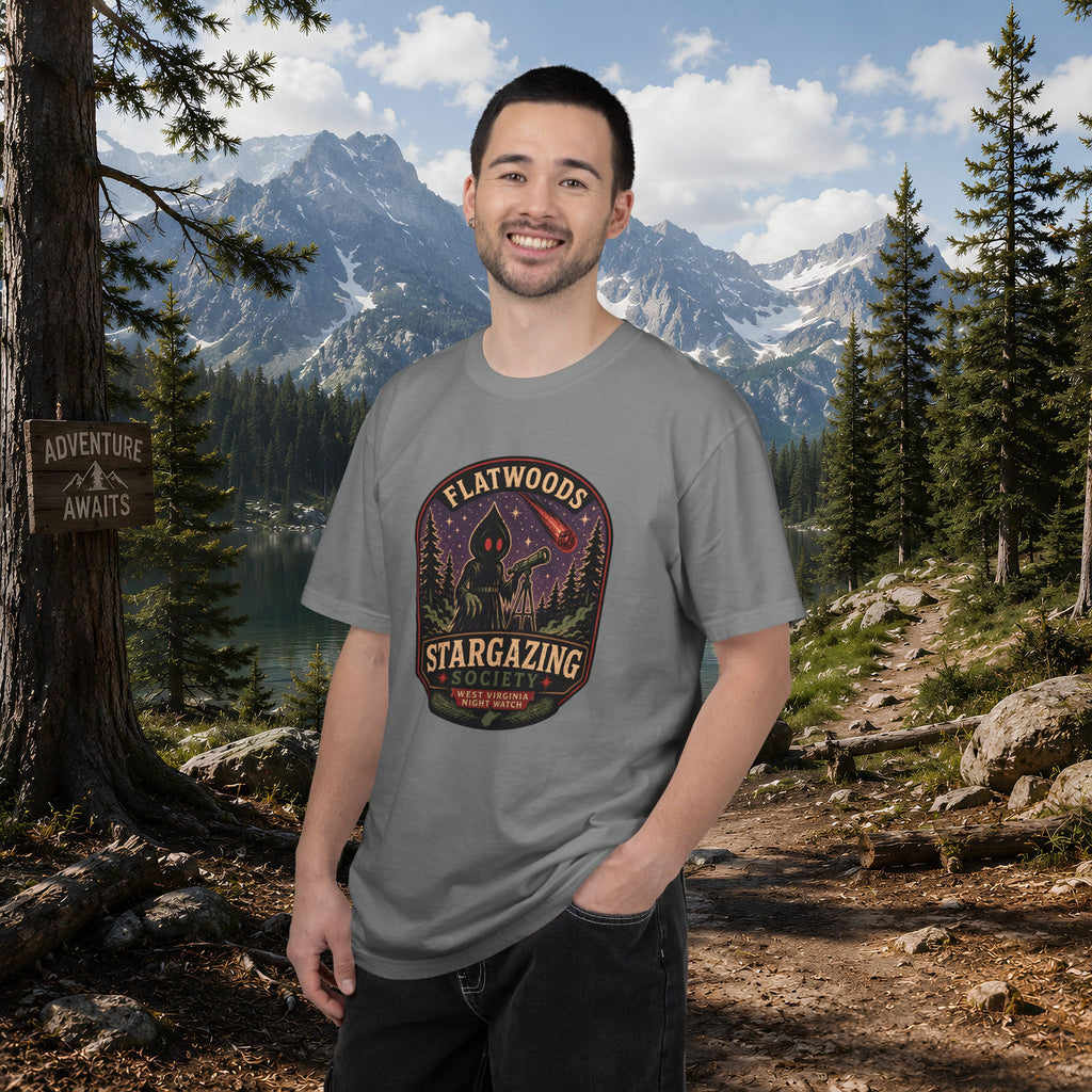 Flatwoods Stargazing Society T‑Shirt — Night Sky Adventure Tee