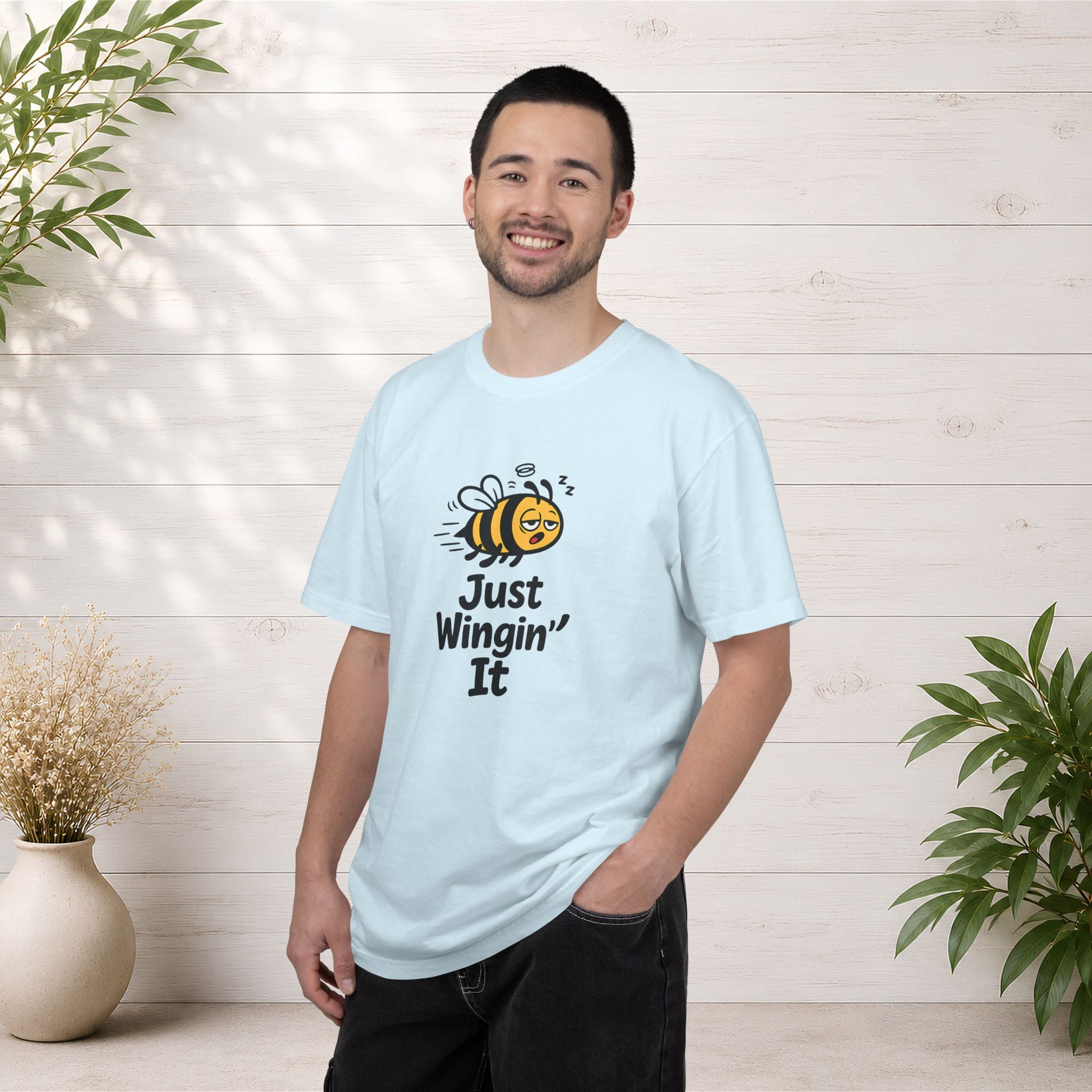 Just Wingin' It Bee T-Shirt — Funny Bee Graphic Tee