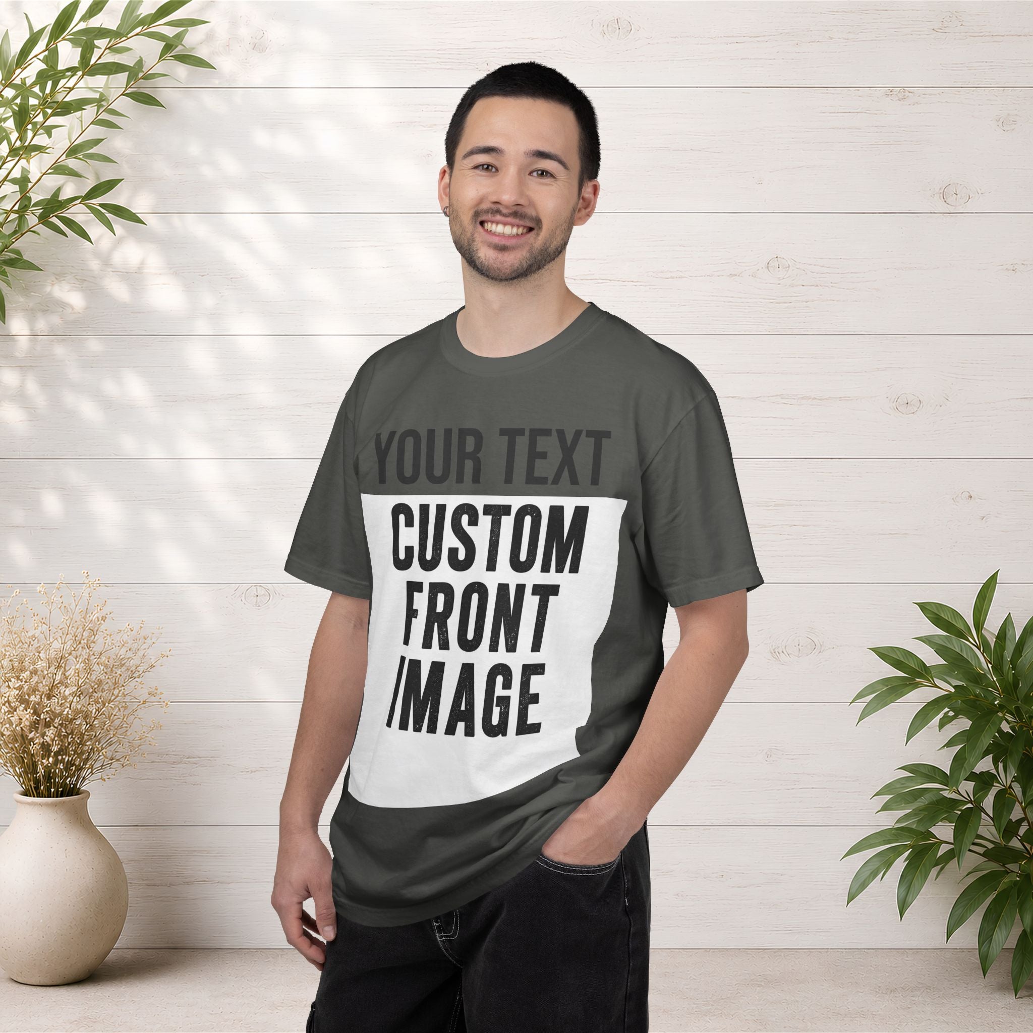 Custom Front Print T-Shirt — Personalized Text & Image Tee