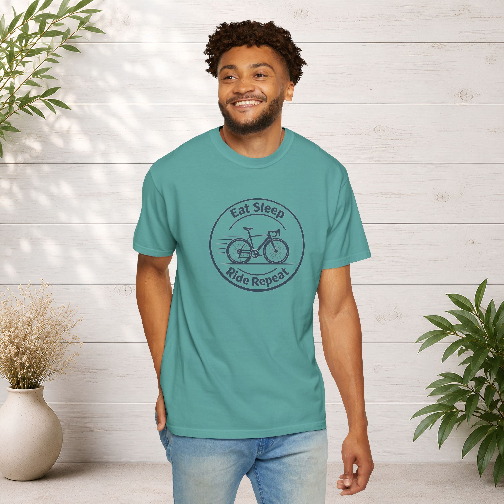 Cycling Tee — "Eat Sleep Ride Repeat" Bike Shirt
