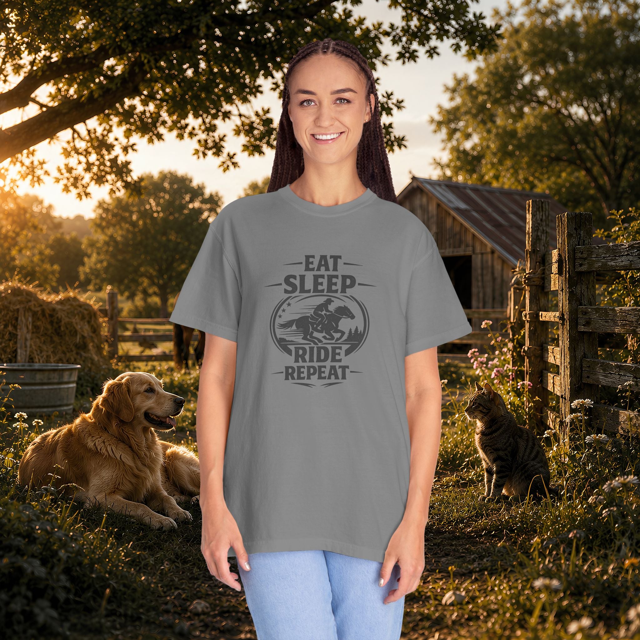Eat Sleep Ride Repeat T-Shirt — Horse Rider Graphic Tee
