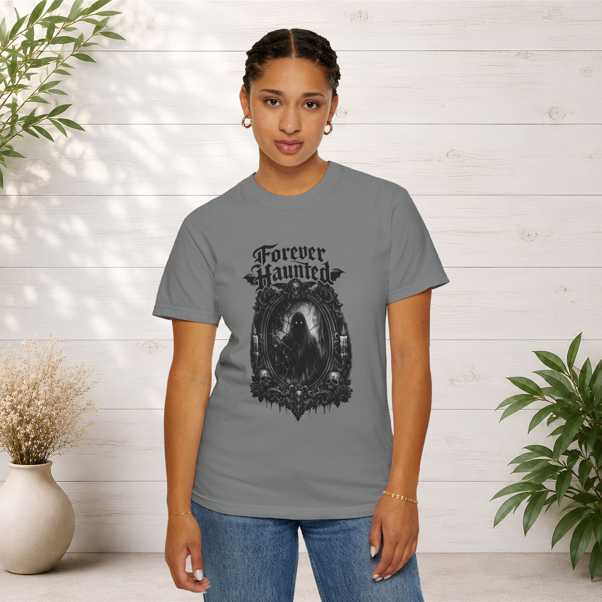 Forever Haunted T-Shirt — Gothic Ghost Graphic Tee