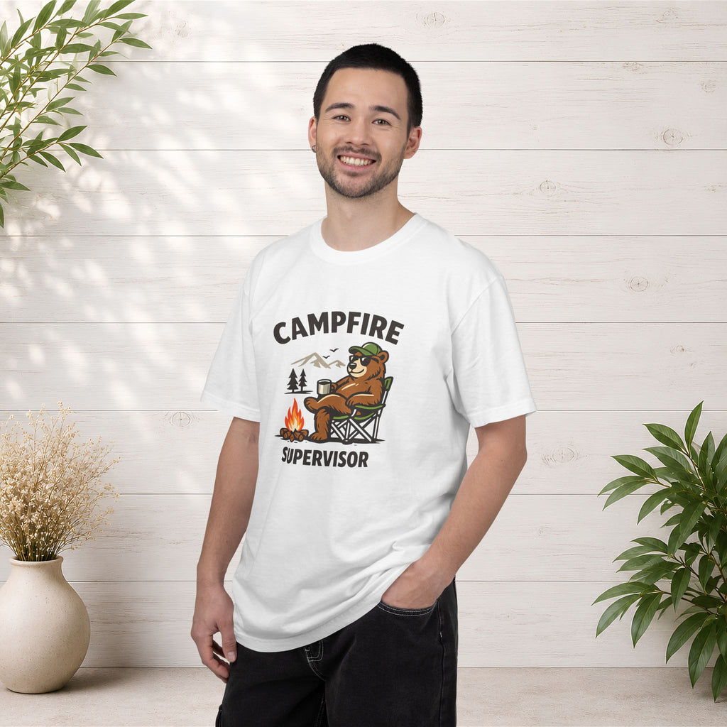 Campfire Supervisor T-Shirt — Funny Bear Camping Tee