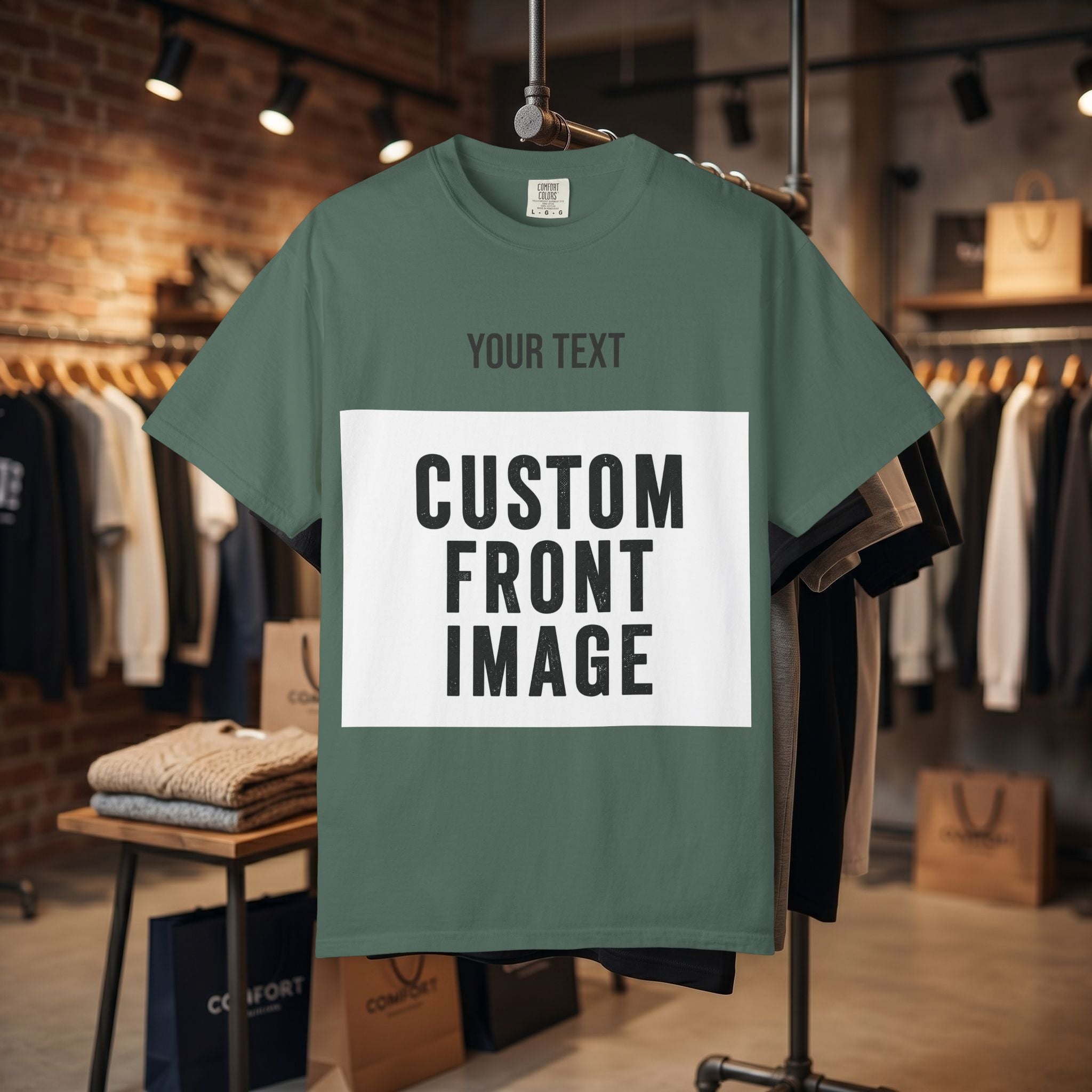 Custom Front Landscape Print T-Shirt — Personalized Text & Image Tee