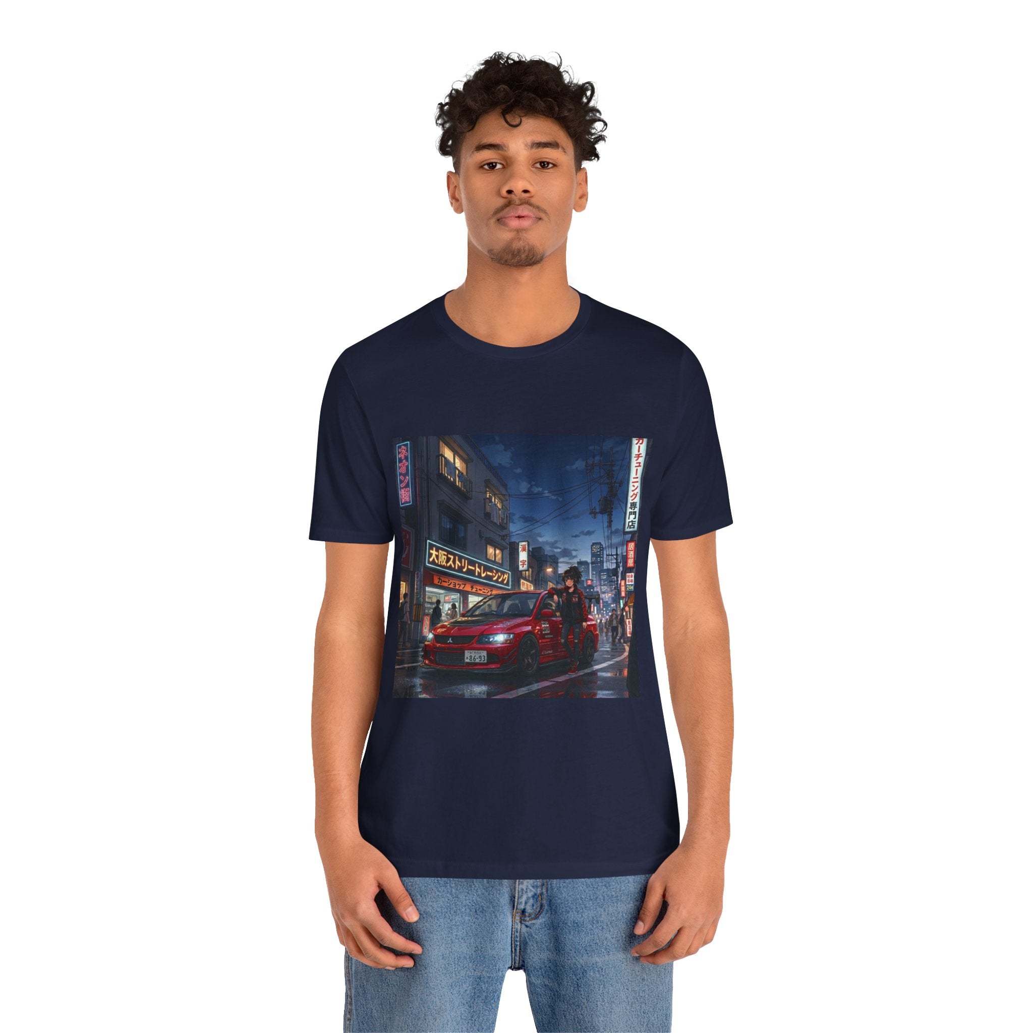 Evo Anime City Night Scene T-Shirt | Neon Skyline Streetwear