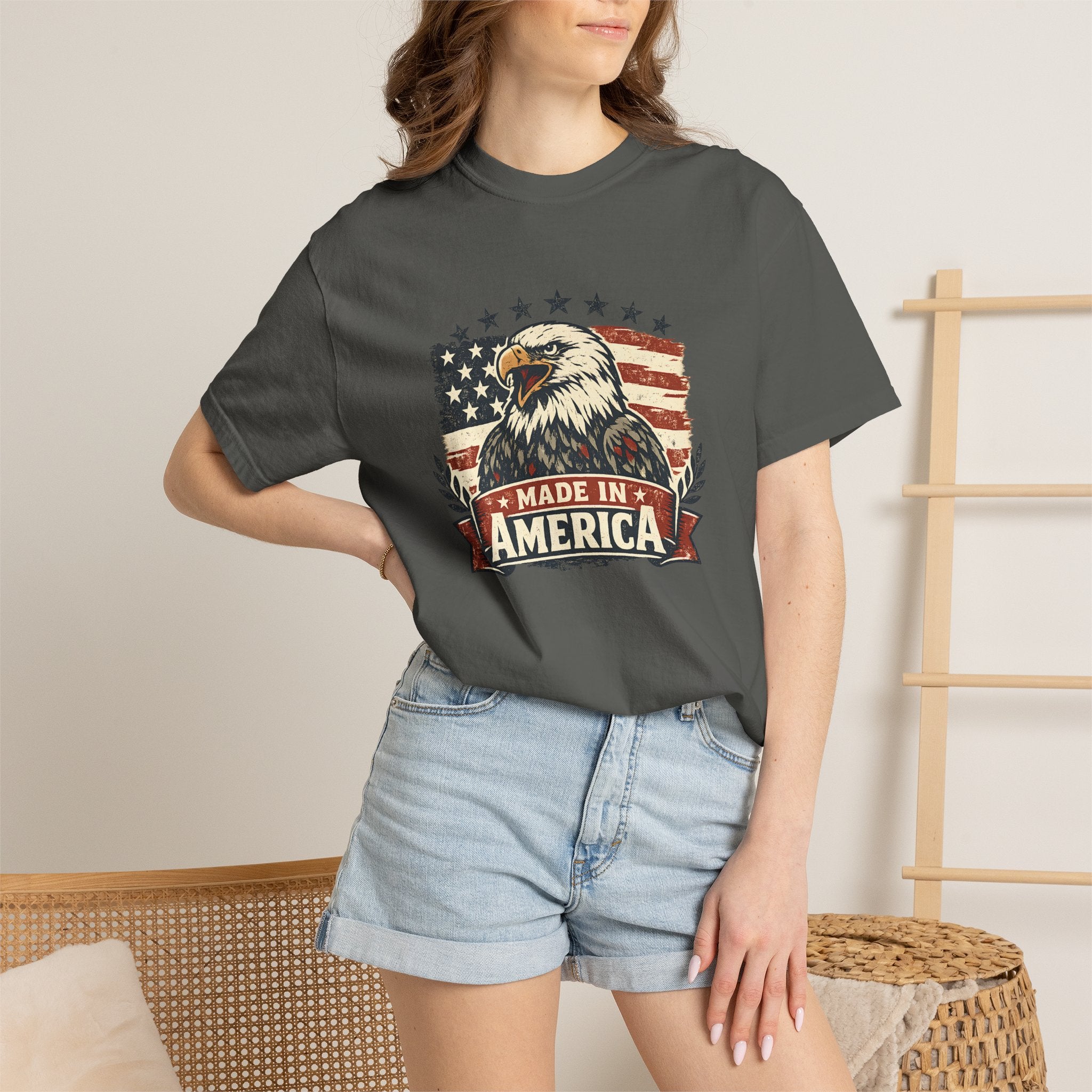 Made in America Eagle T-Shirt — Patriotic USA Flag Graphic Tee