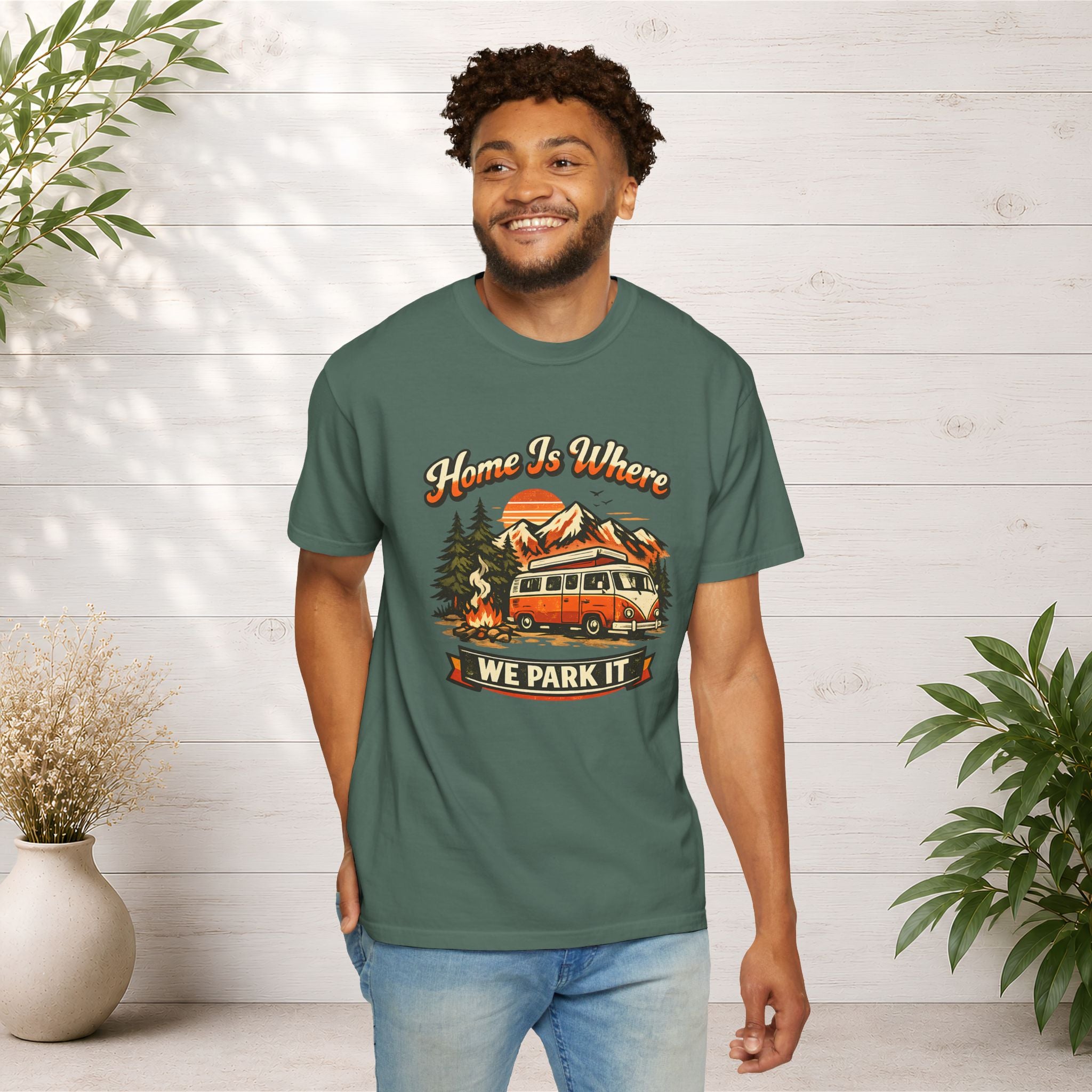"Home Is Where We Park It" Camper Van Graphic Tee