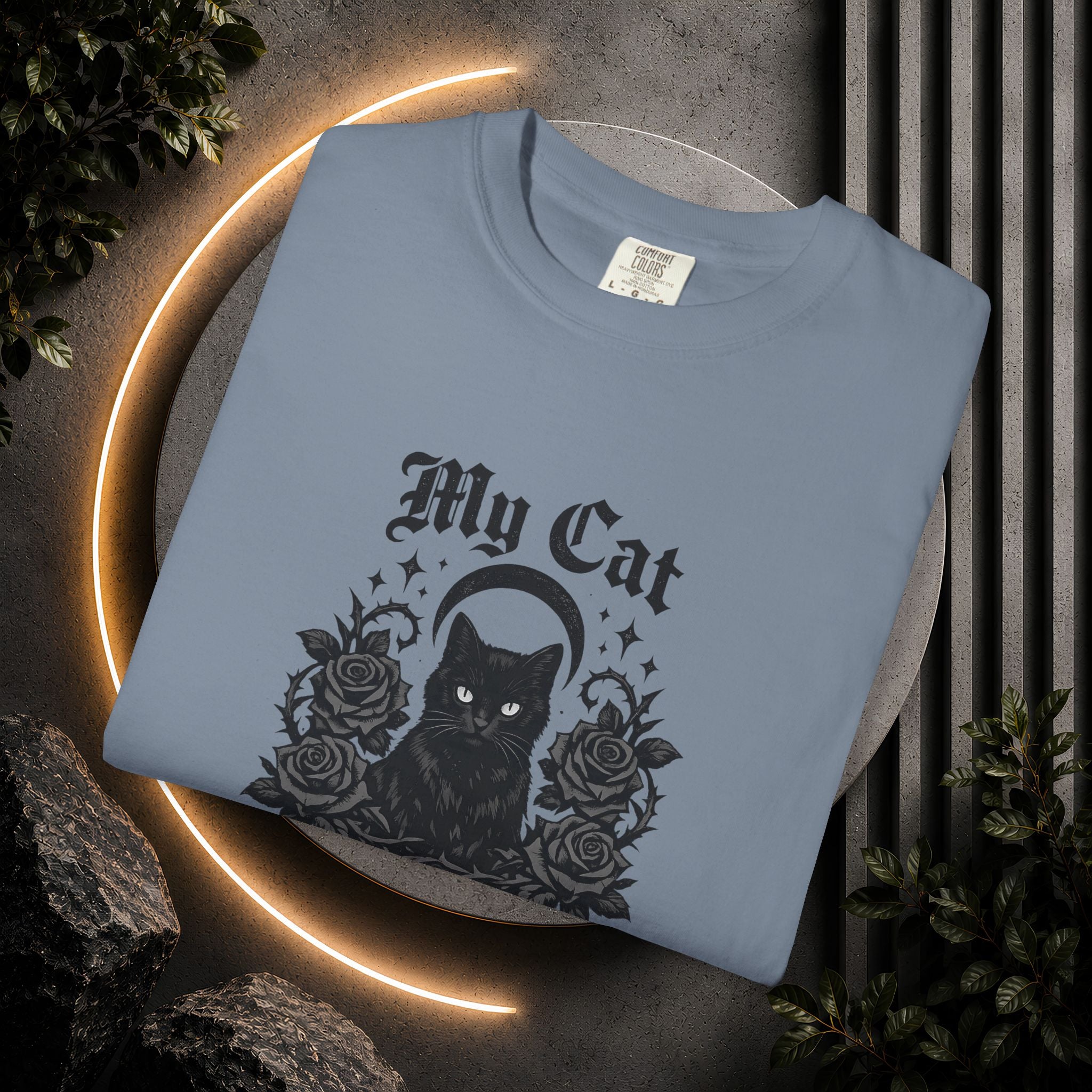 My Cat Is My Familiar T-Shirt — Gothic Cat Witch Tee