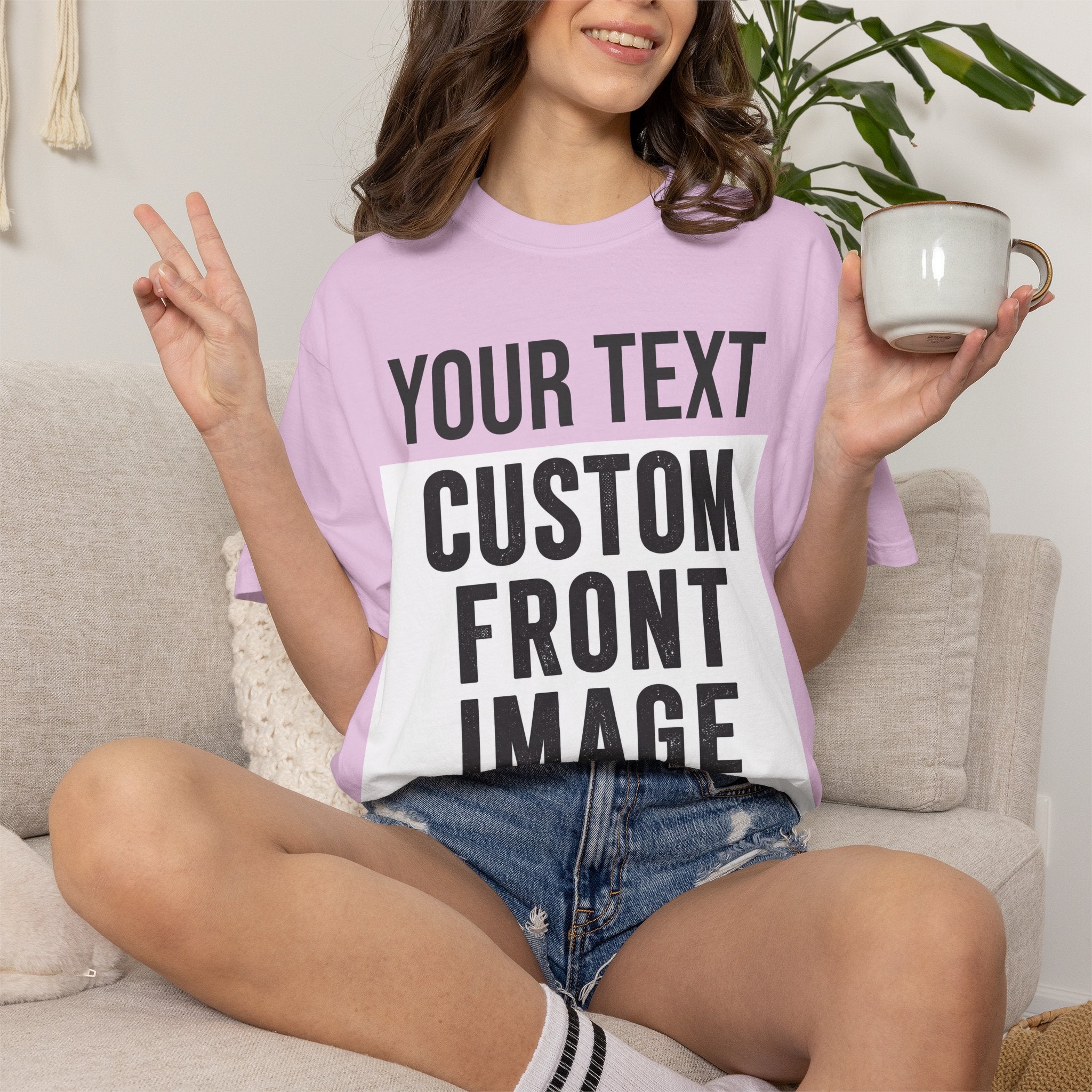 Custom Front Print T-Shirt — Personalized Text & Image Tee