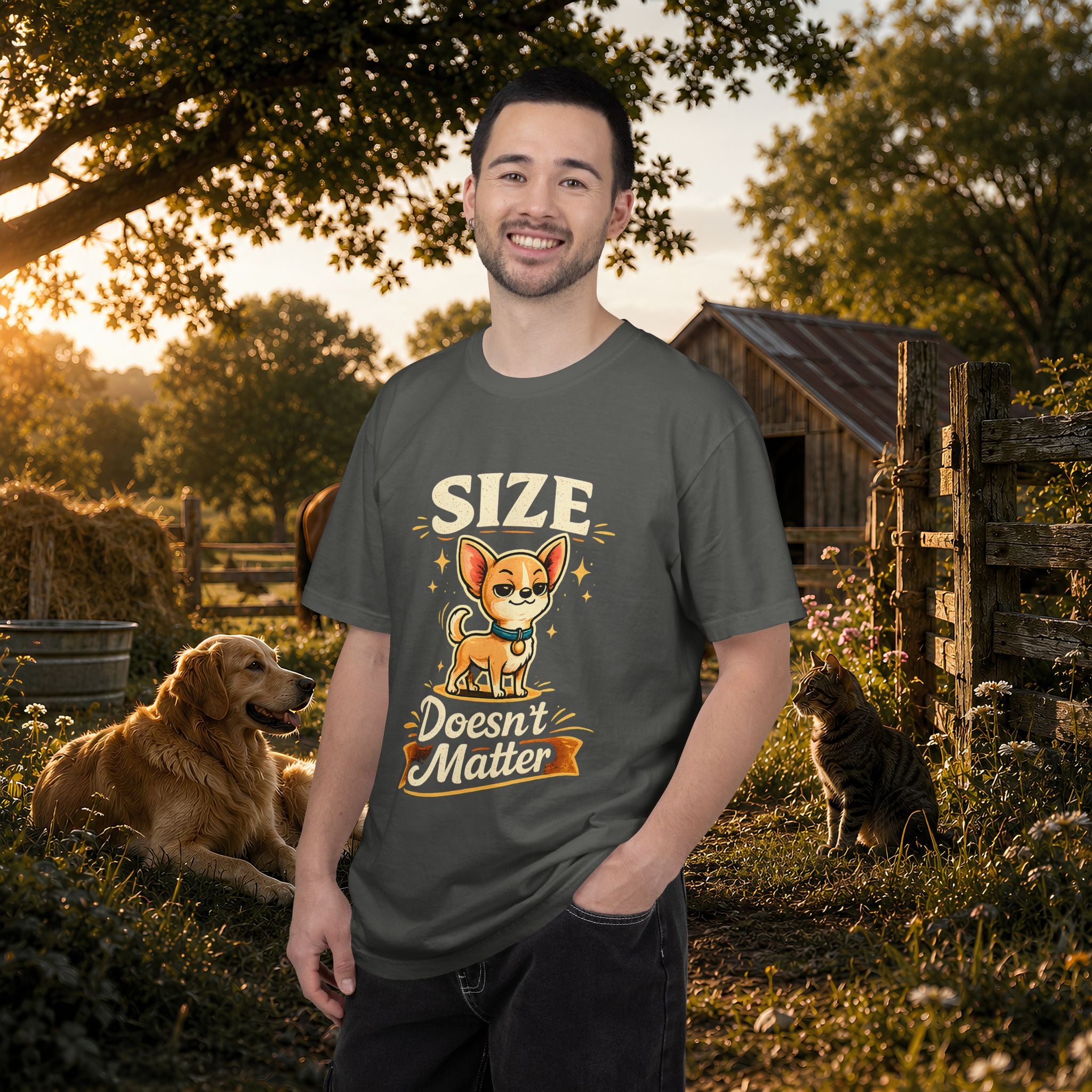 Size Doesnt Matter Chihuahua T-Shirt | Cute Dog Graphic Tee