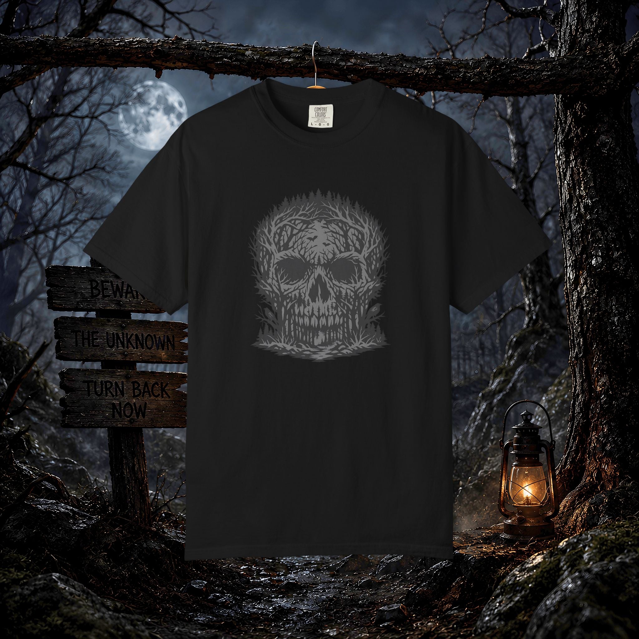 Skull Forest T-Shirt — Grunge Skull Graphic Tee