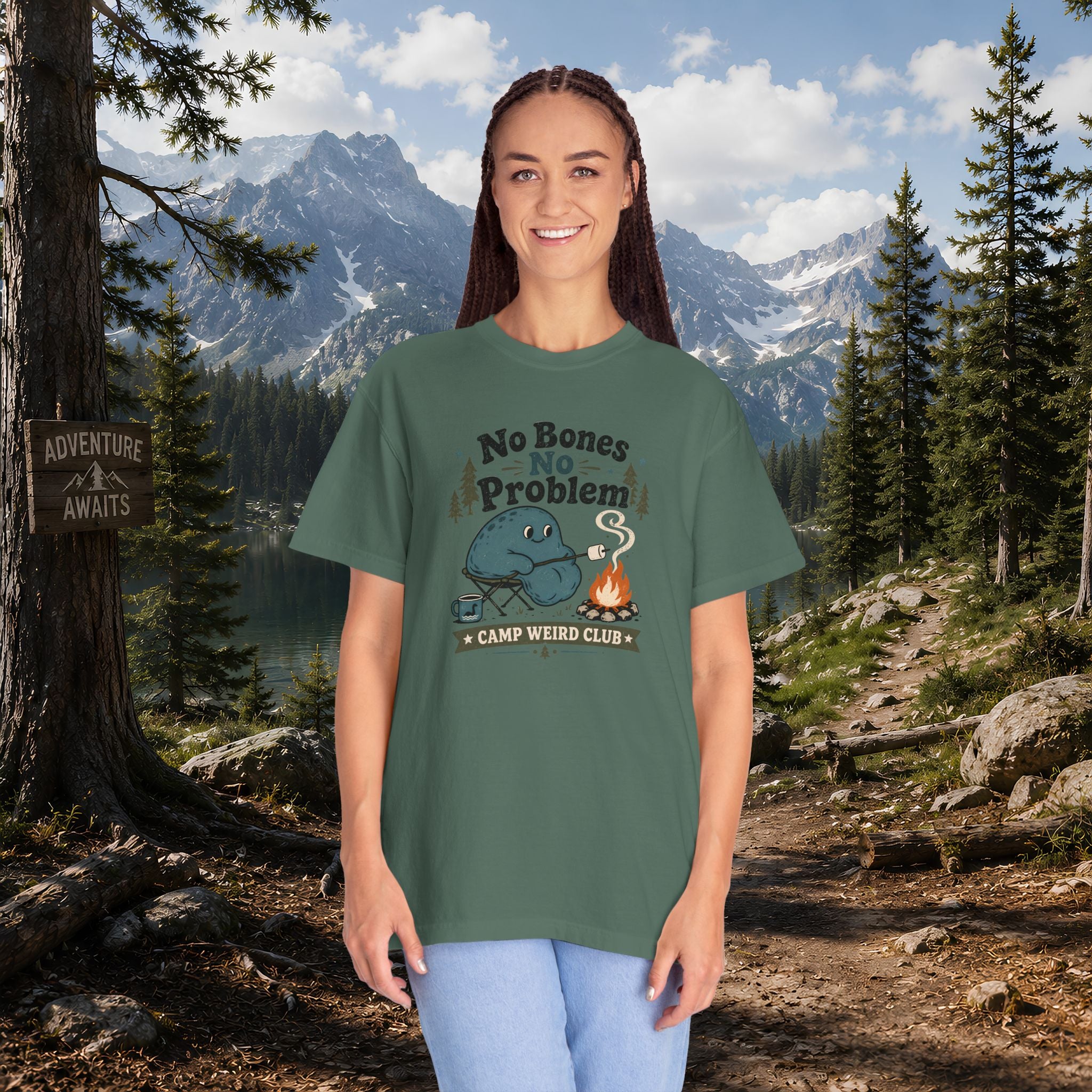 No Bones No Problem — Kinderhook Blob Campfire T-Shirt