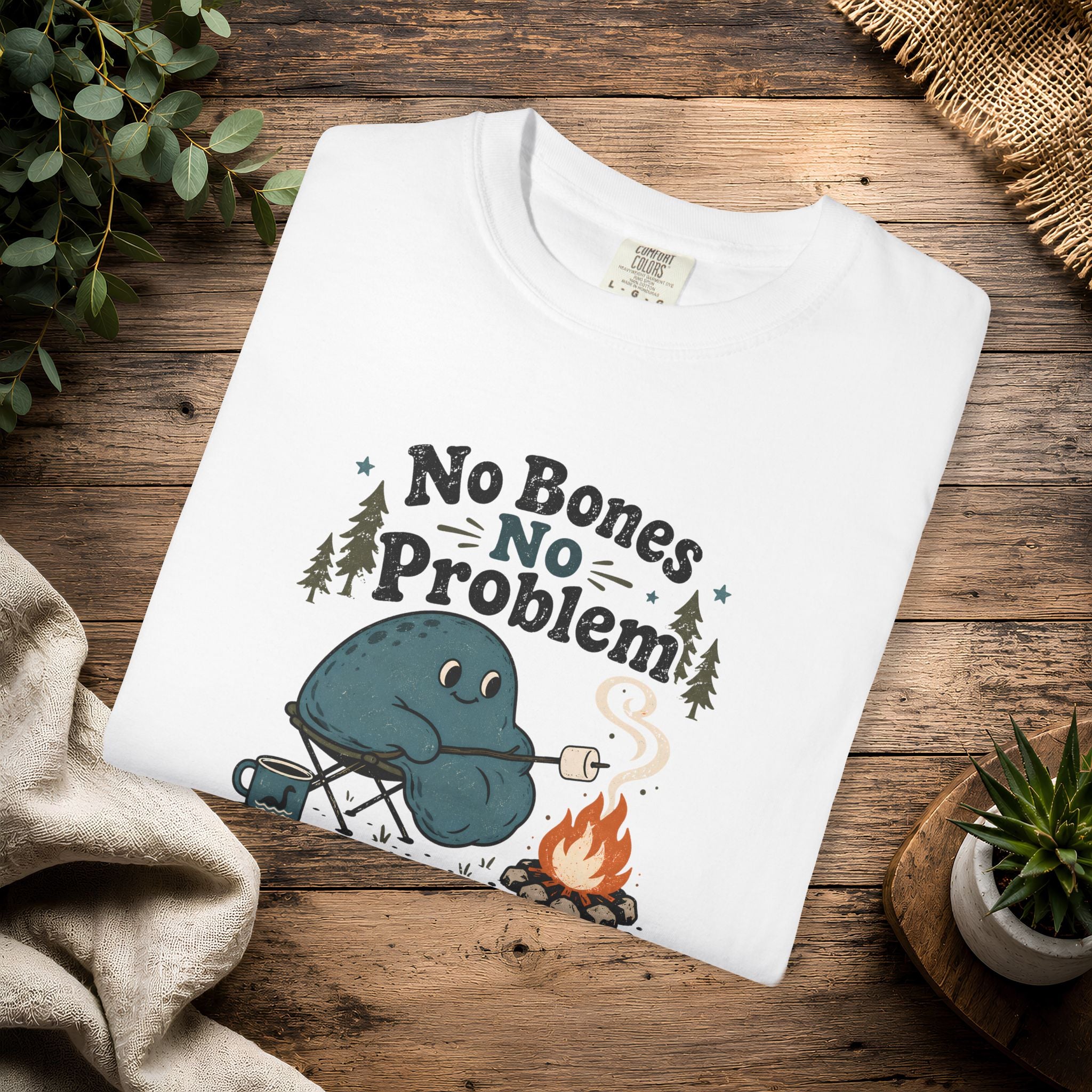 No Bones No Problem — Kinderhook Blob Campfire T-Shirt