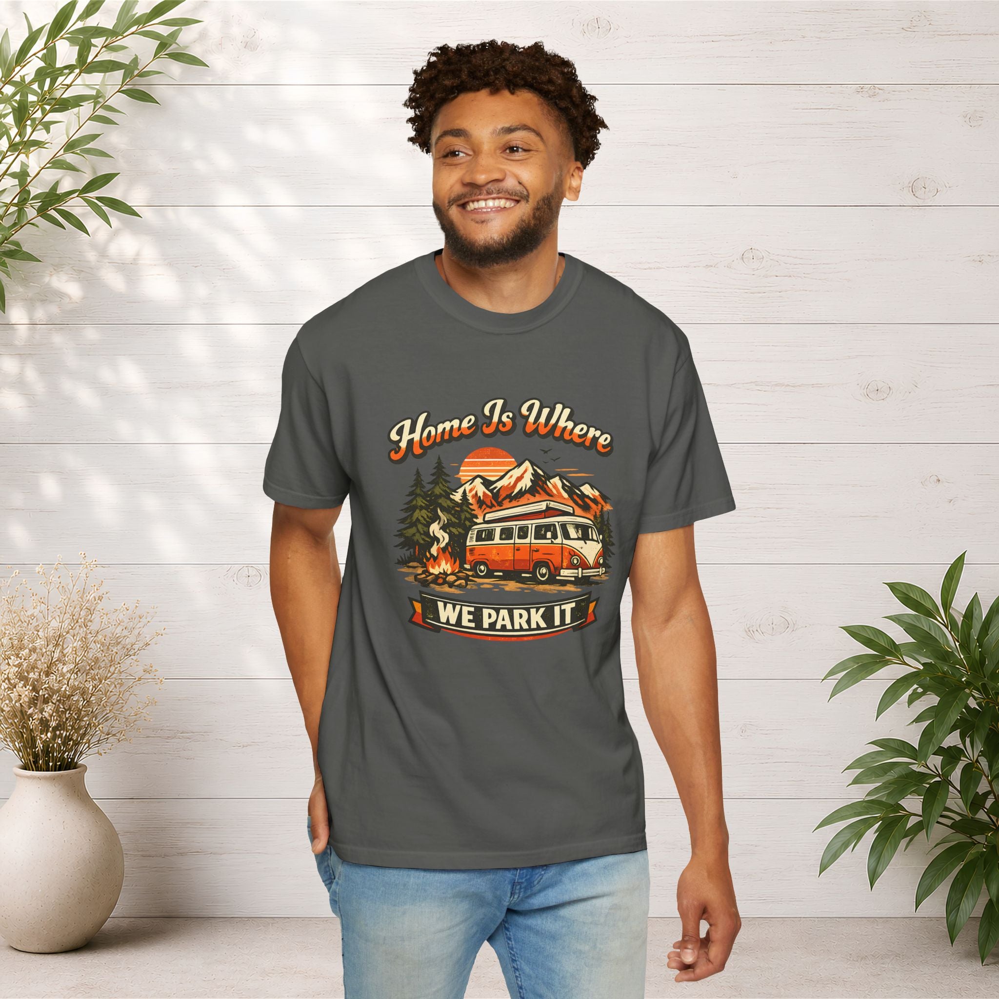 "Home Is Where We Park It" Camper Van Graphic Tee
