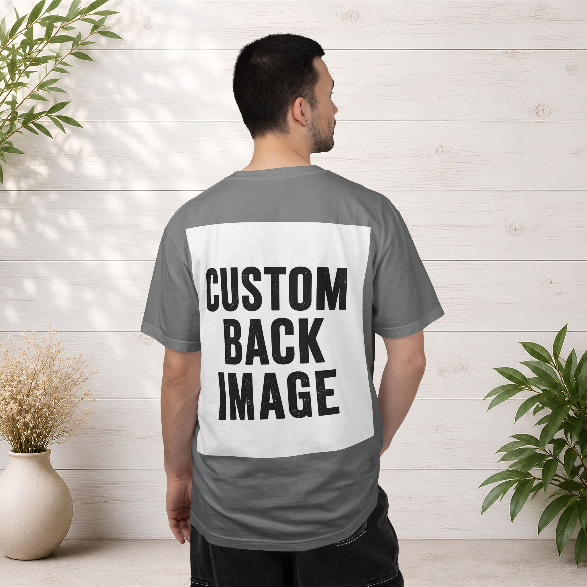 Custom Image Back T-Shirt - Add Your Own Image