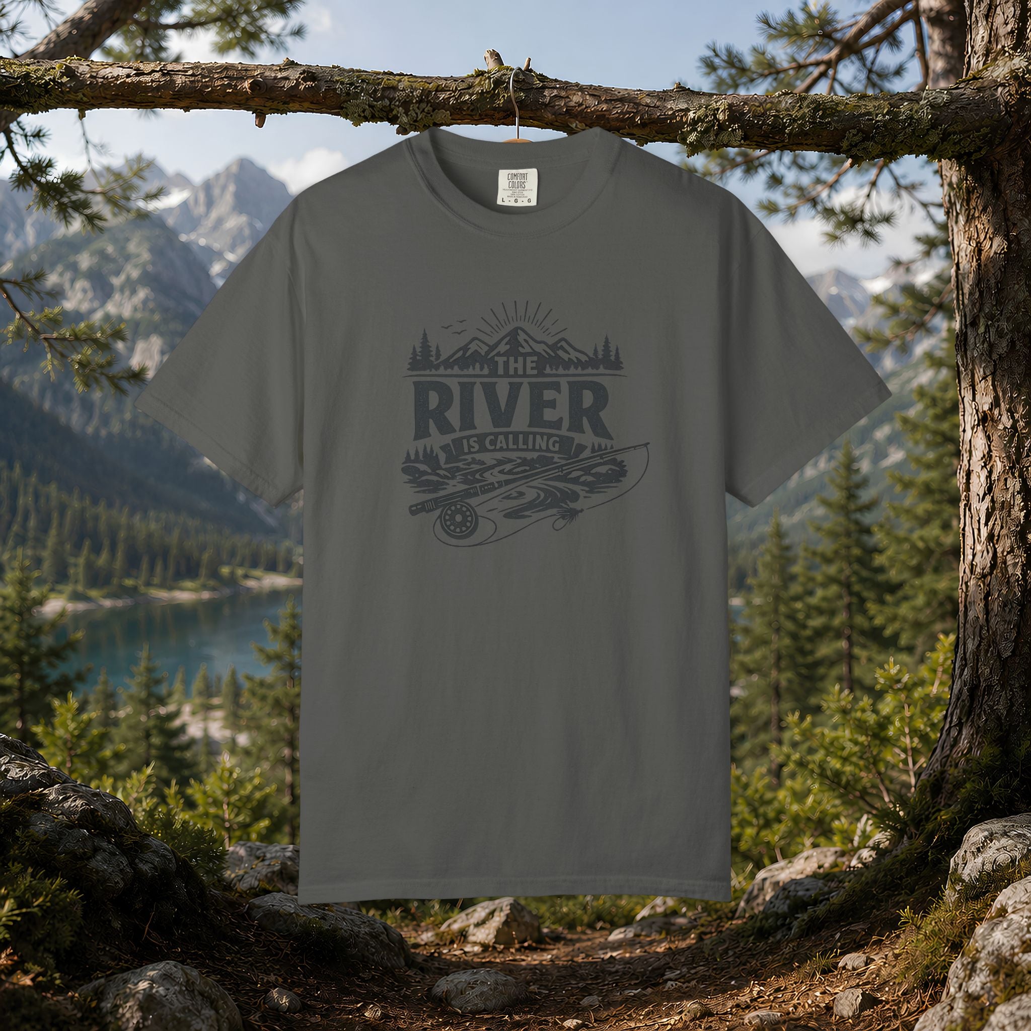 The River Is Calling T-Shirt — Rustic Fishing & Kayak Outdoor Tee