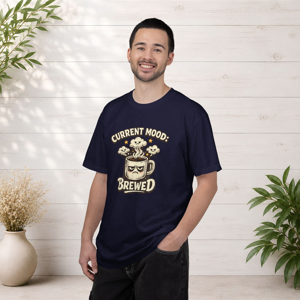 Coffee T-Shirt — "Current Mood: Brewed" Graphic Tee