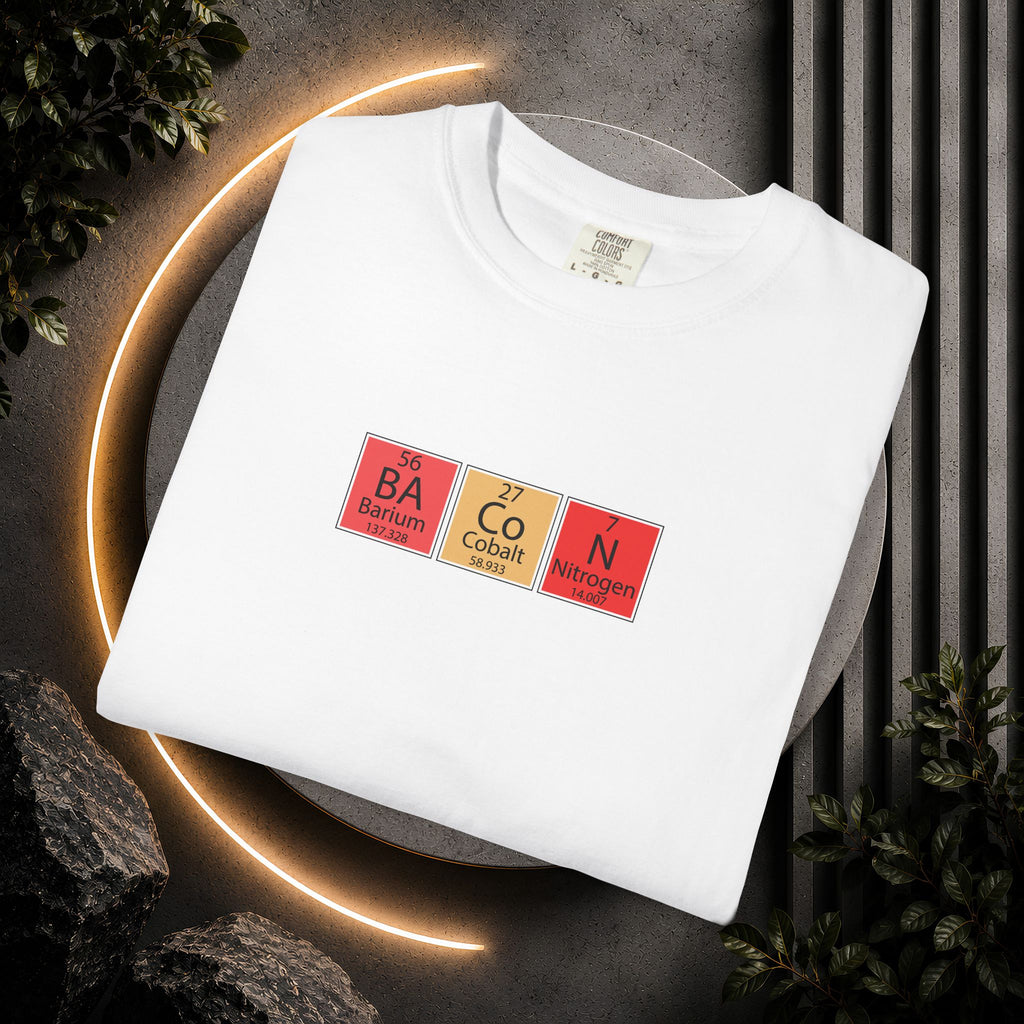 Bacon Chemistry T-Shirt — Periodic Table Style Food Graphic Tee