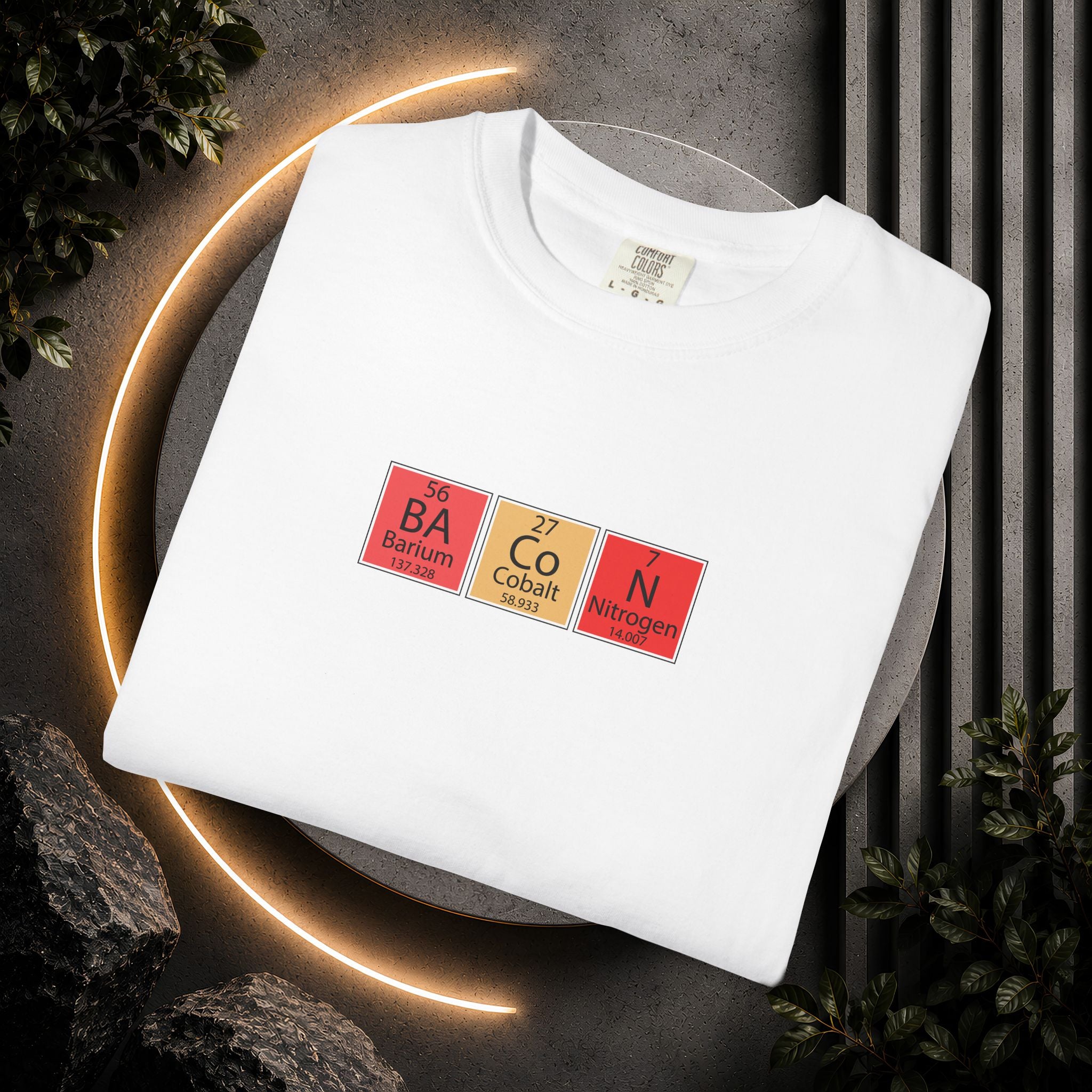 Bacon Chemistry T-Shirt — Periodic Table Style Food Graphic Tee