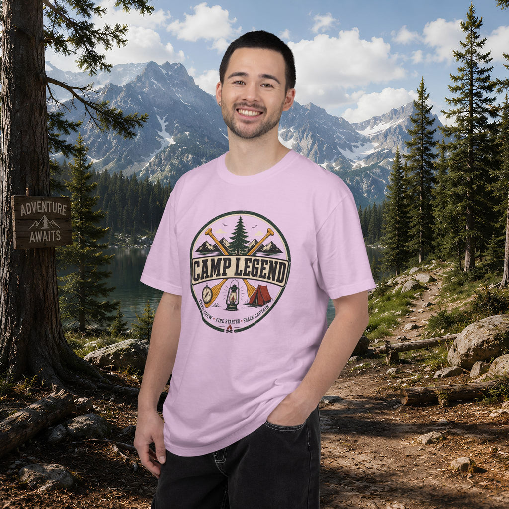 Camp Legend T-Shirt — Vintage Camping Badge Tee