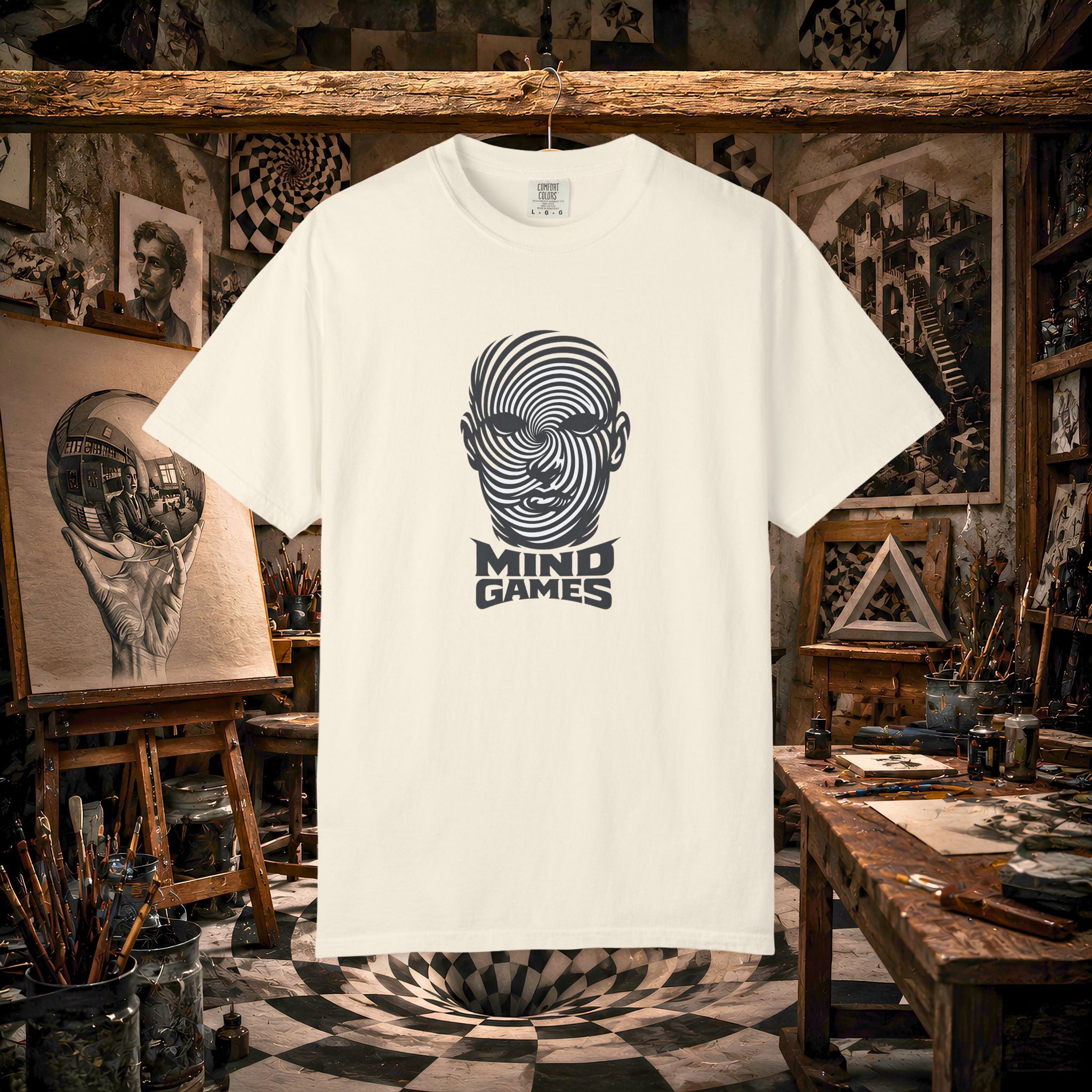 Mind Games T‑Shirt — Optical Illusion Head Graphic Tee