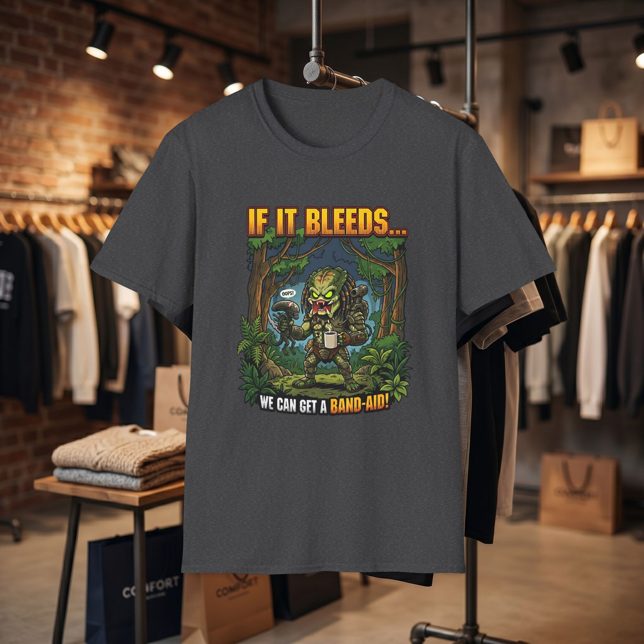 Predator "If It Bleeds" Forest Design T-Shirt | Horror Movie Character