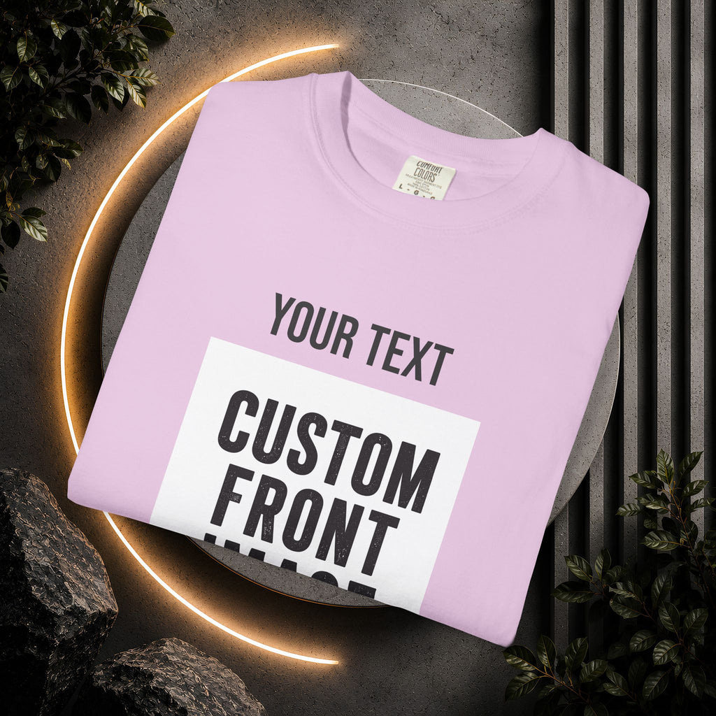 Custom Front Square Print T-Shirt — Personalized Text & Image Tee