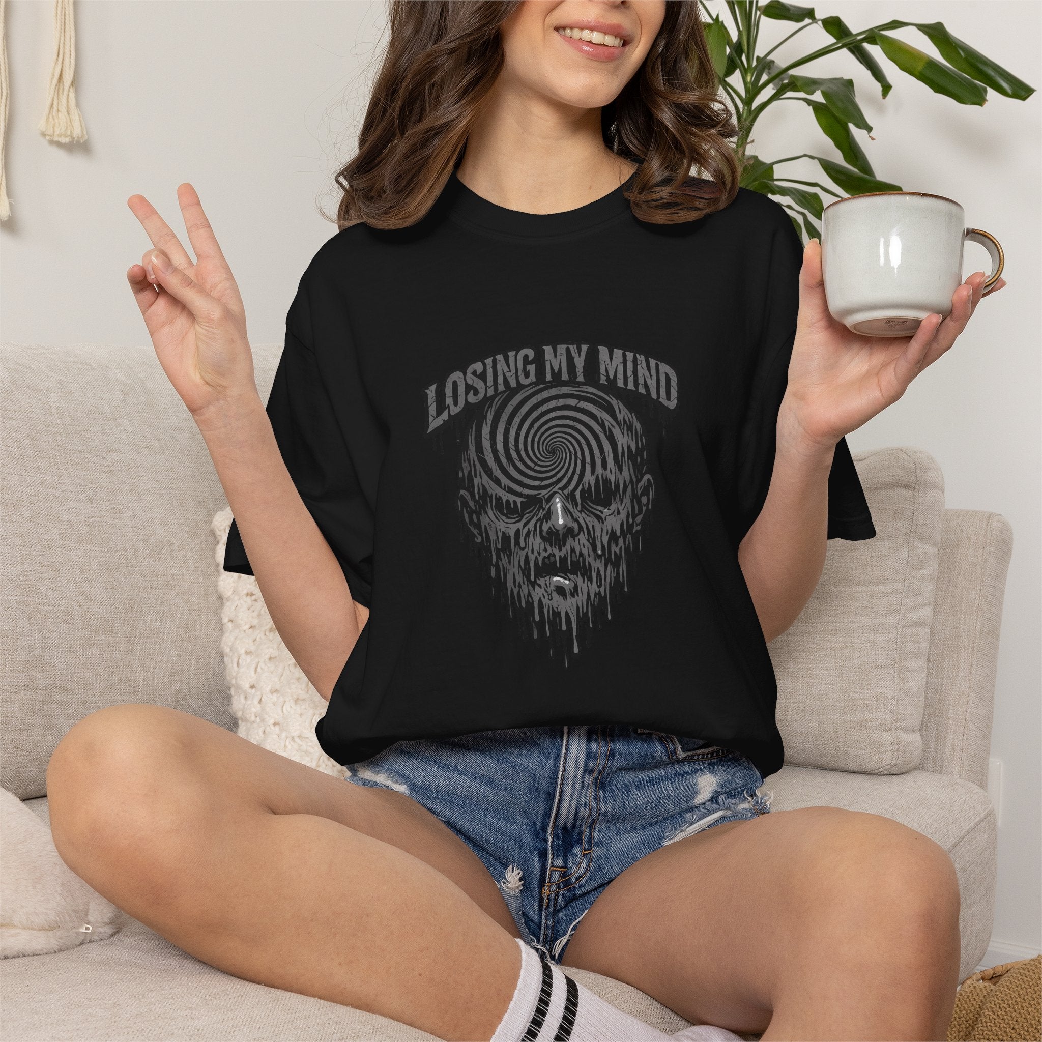 Losing My Mind Skull Tee — Psychedelic Spiral Graphic T-Shirt