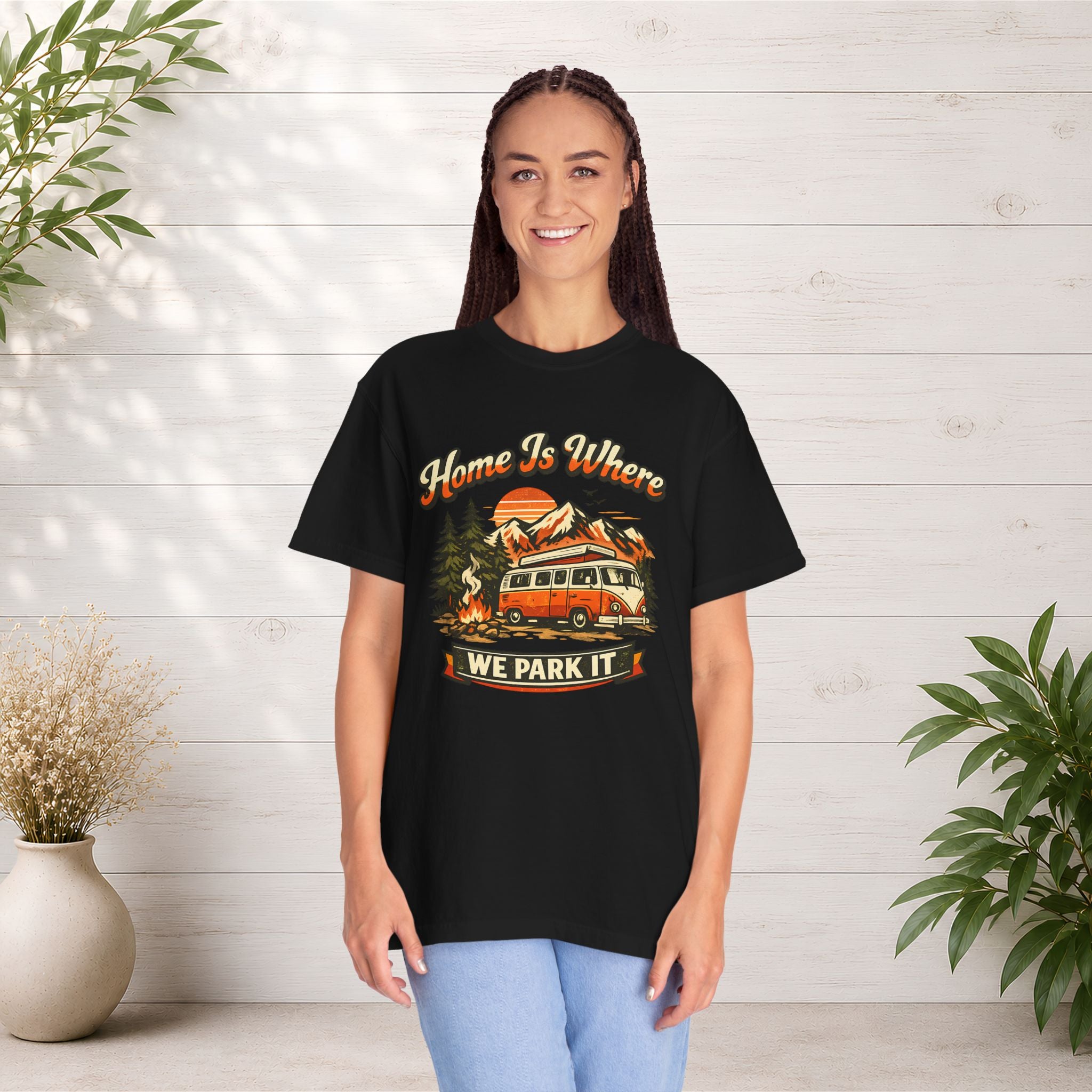 "Home Is Where We Park It" Camper Van Graphic Tee