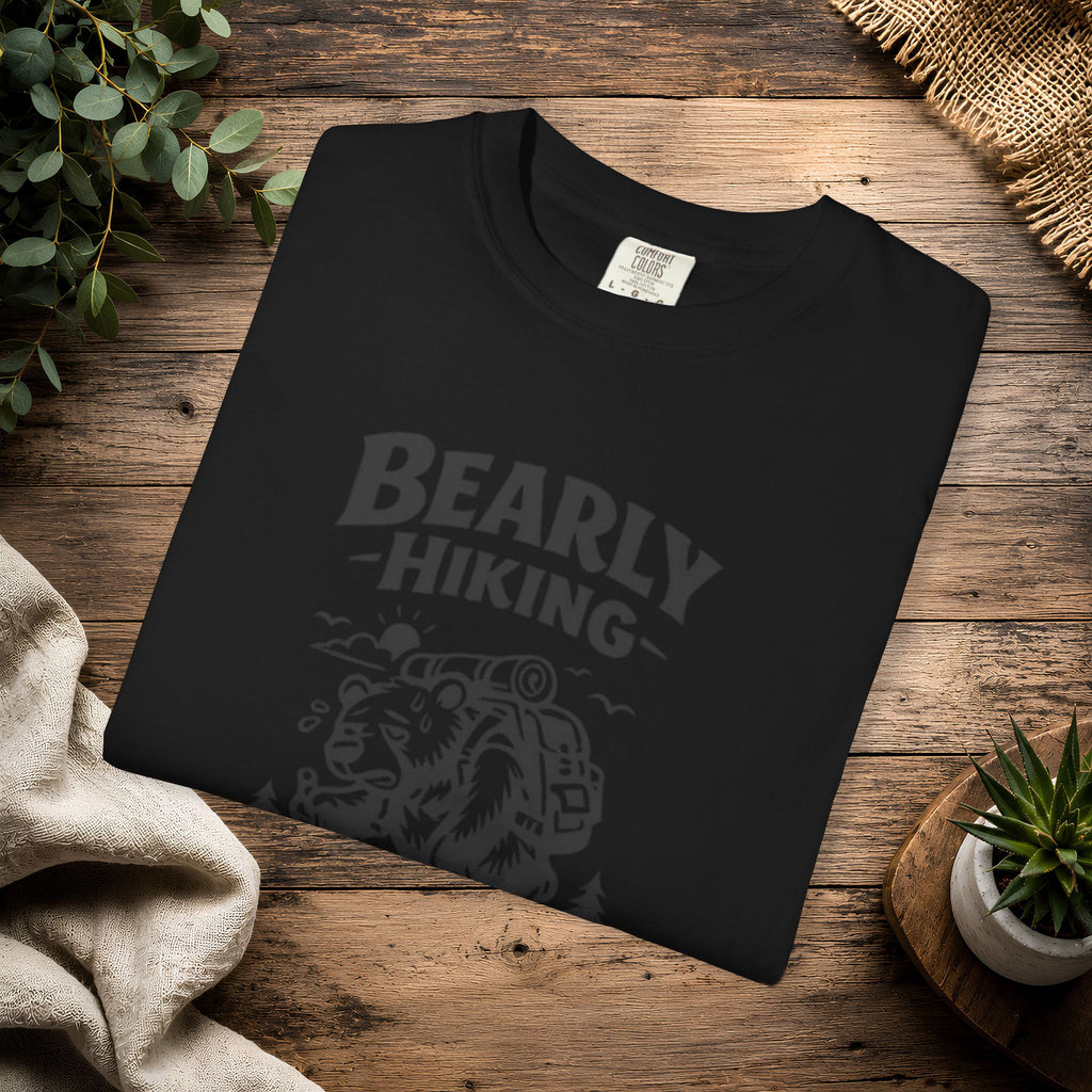 Bearly Hiking T-Shirt — Funny Bear Backpacking Graphic Tee for Hikers & Outdoor Lovers