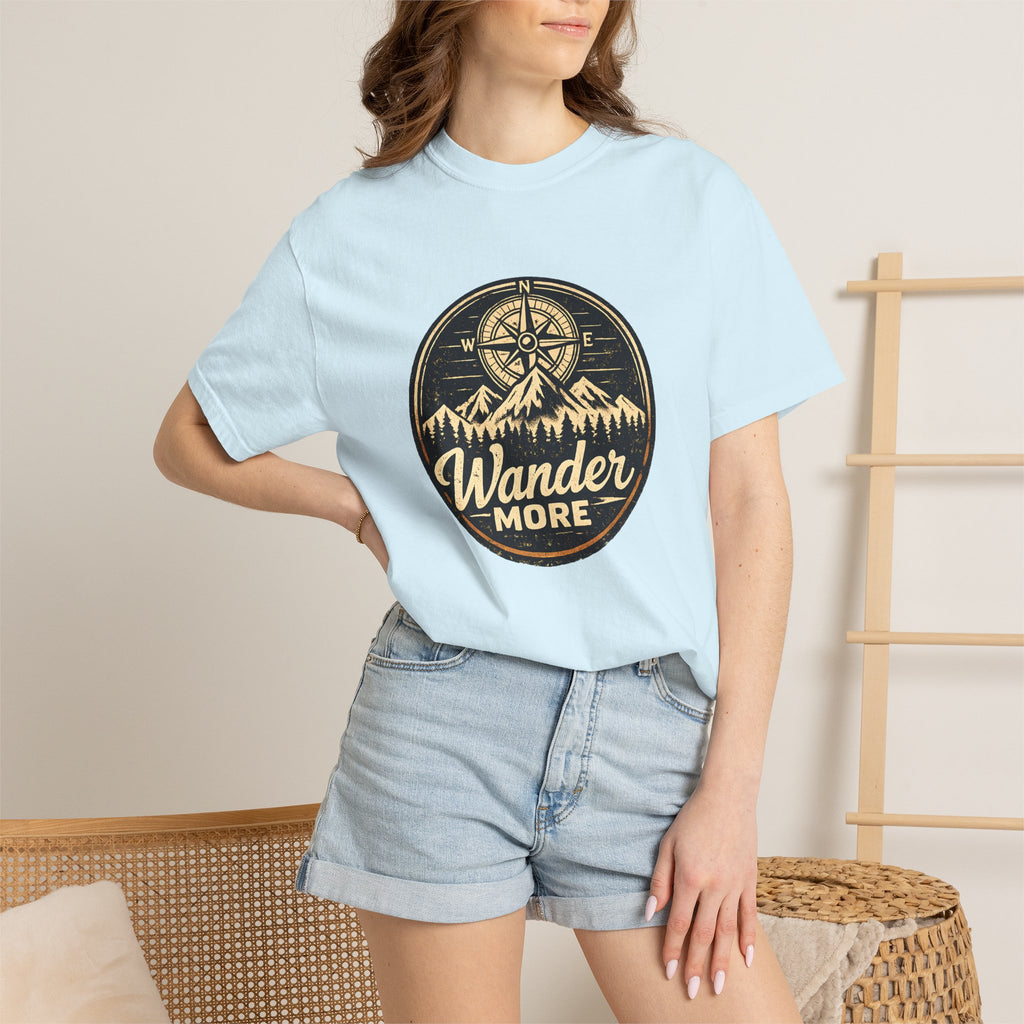 Wander More T-Shirt — Adventure Compass Graphic Tee