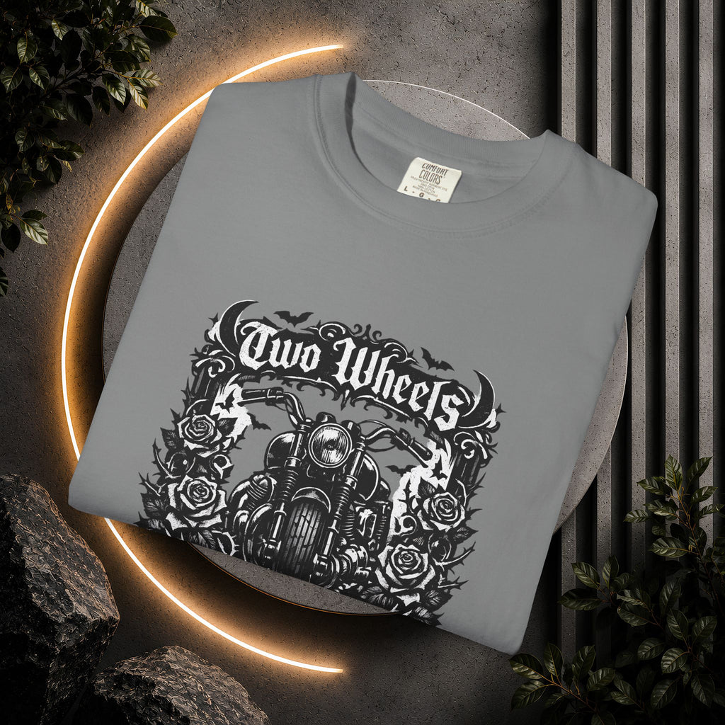 Dark Soul Motorcycle T-Shirt — "Two Wheels Dark Soul" Biker Graphic Tee
