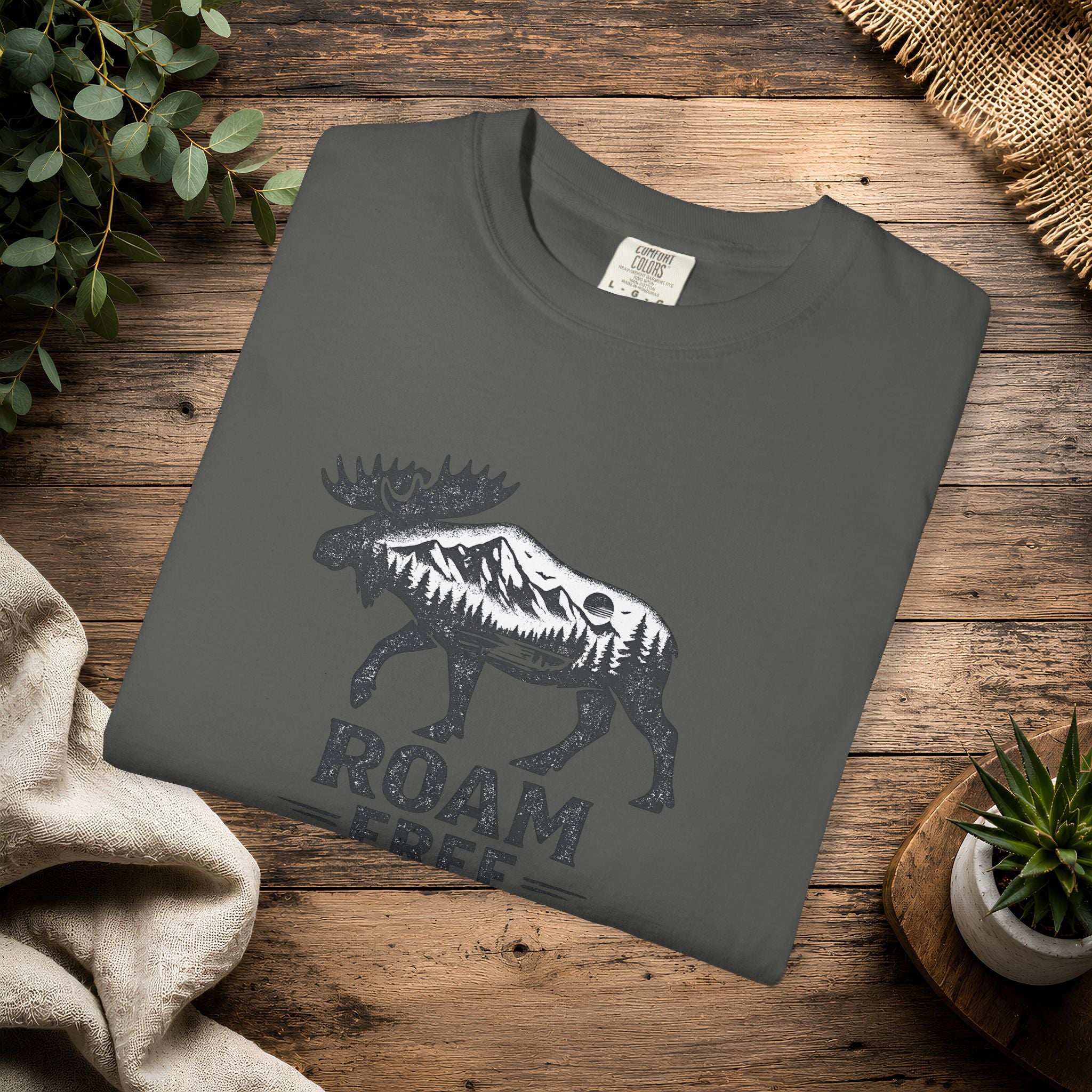 Roam Free Moose T-Shirt — Outdoorsy Nature Graphic Tee