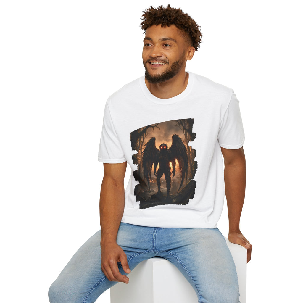Mothman Cryptid Illustration T-Shirt | Dark Horror Graphic