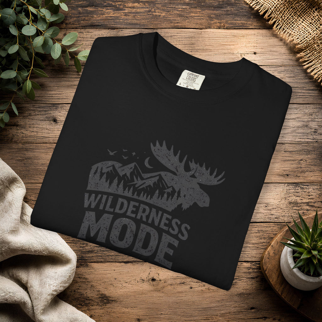 Wilderness Mode T-Shirt — Outdoor Moose Mountain Graphic Tee