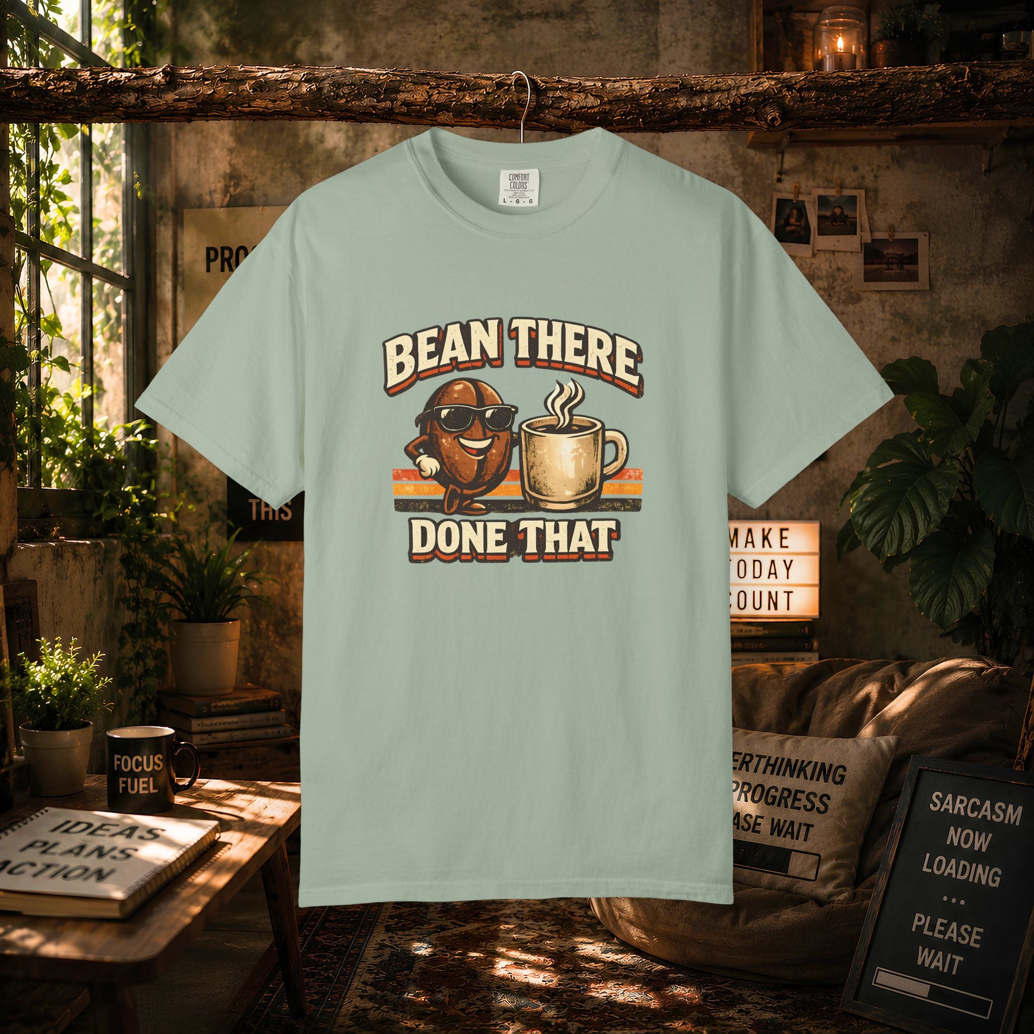 Coffee T-Shirt — "Bean There Done That" Retro Coffee Shirt