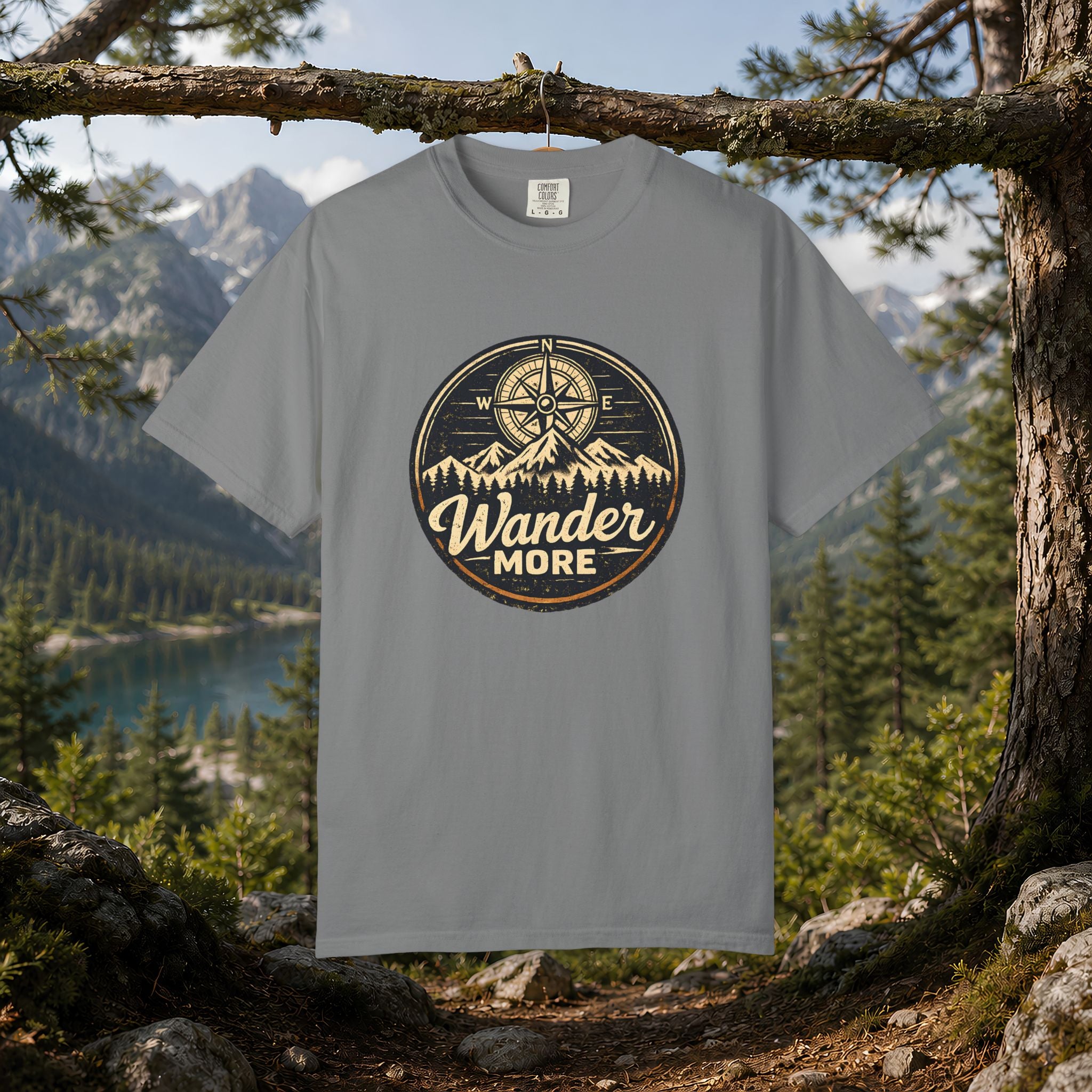 Wander More T-Shirt — Adventure Compass Graphic Tee
