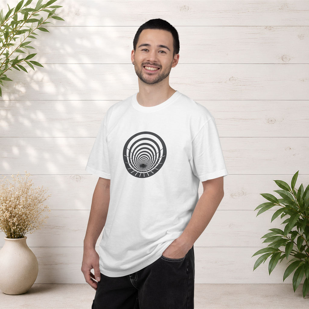 Optical Vortex Graphic T-Shirt — Spiral Tunnel Illusion Tee