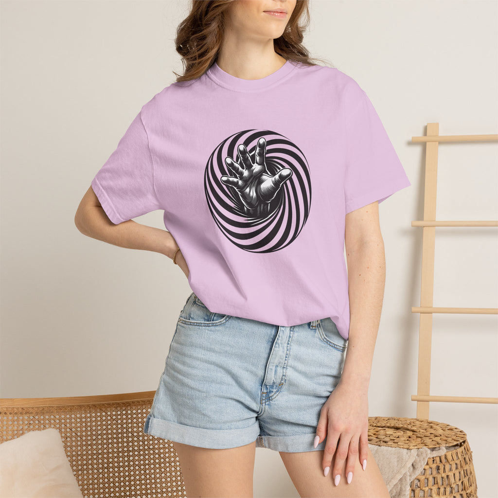 Optical Spiral Hand Graphic T-Shirt