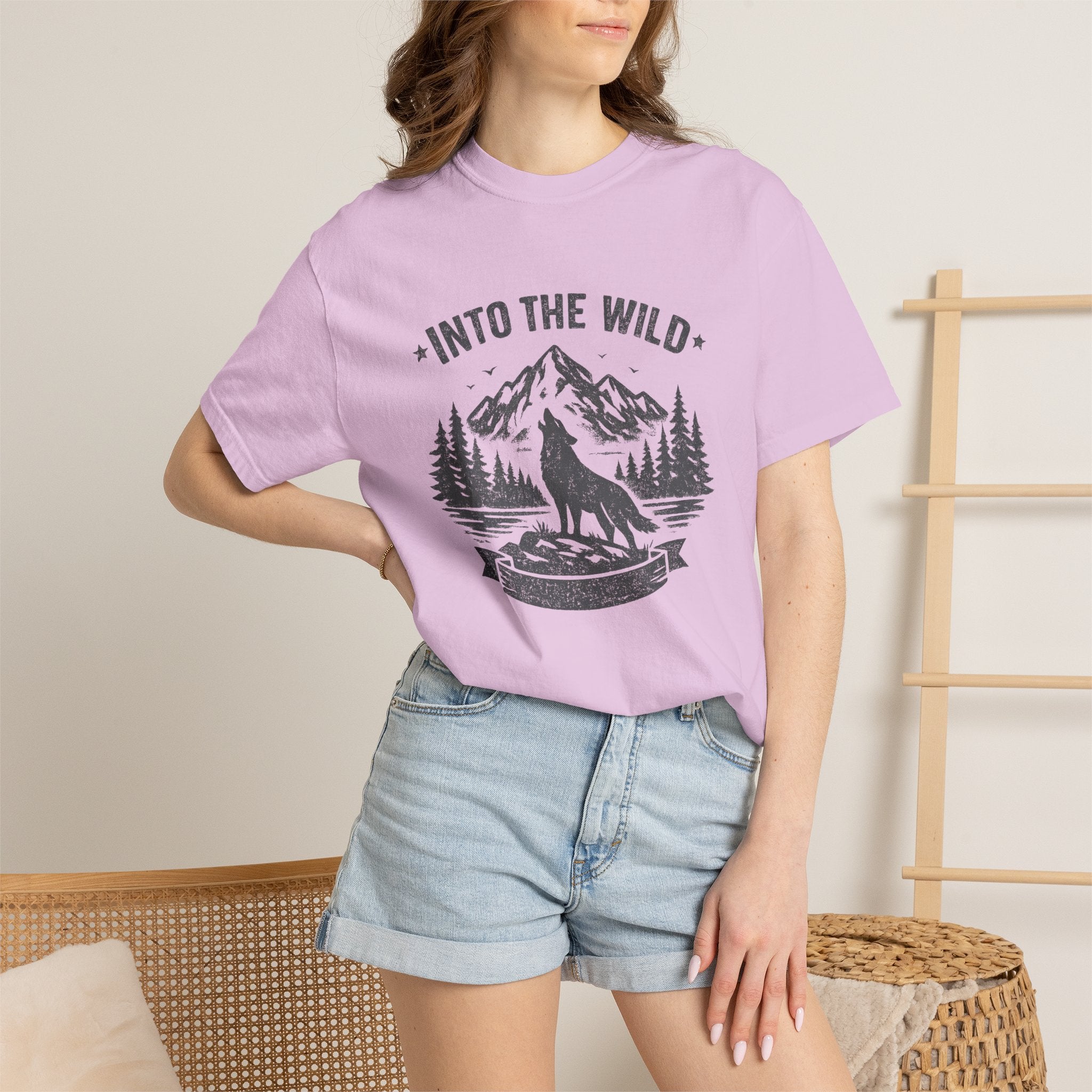 Into the Wild Wolf T-Shirt — Mountain Camping Adventure Tee