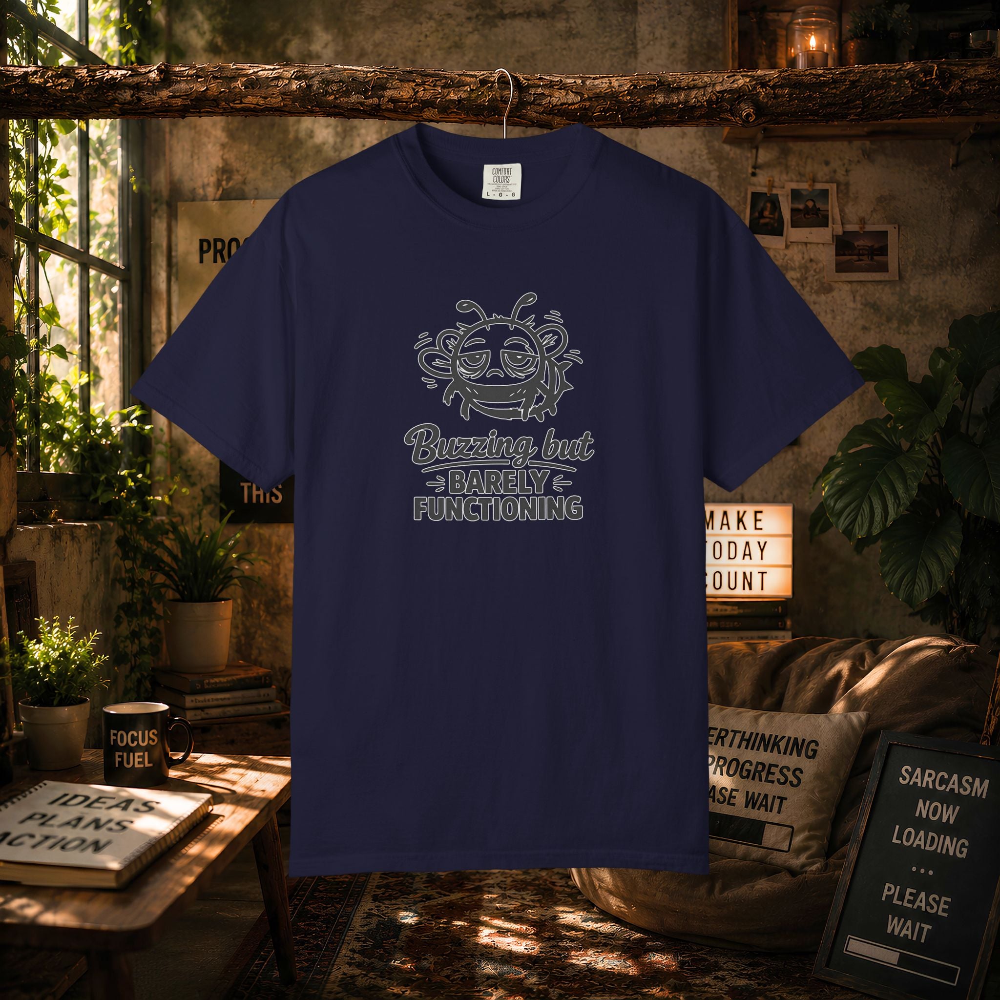 Buzzing But Barely Functioning T-Shirt — Funny Bee Graphic Tee