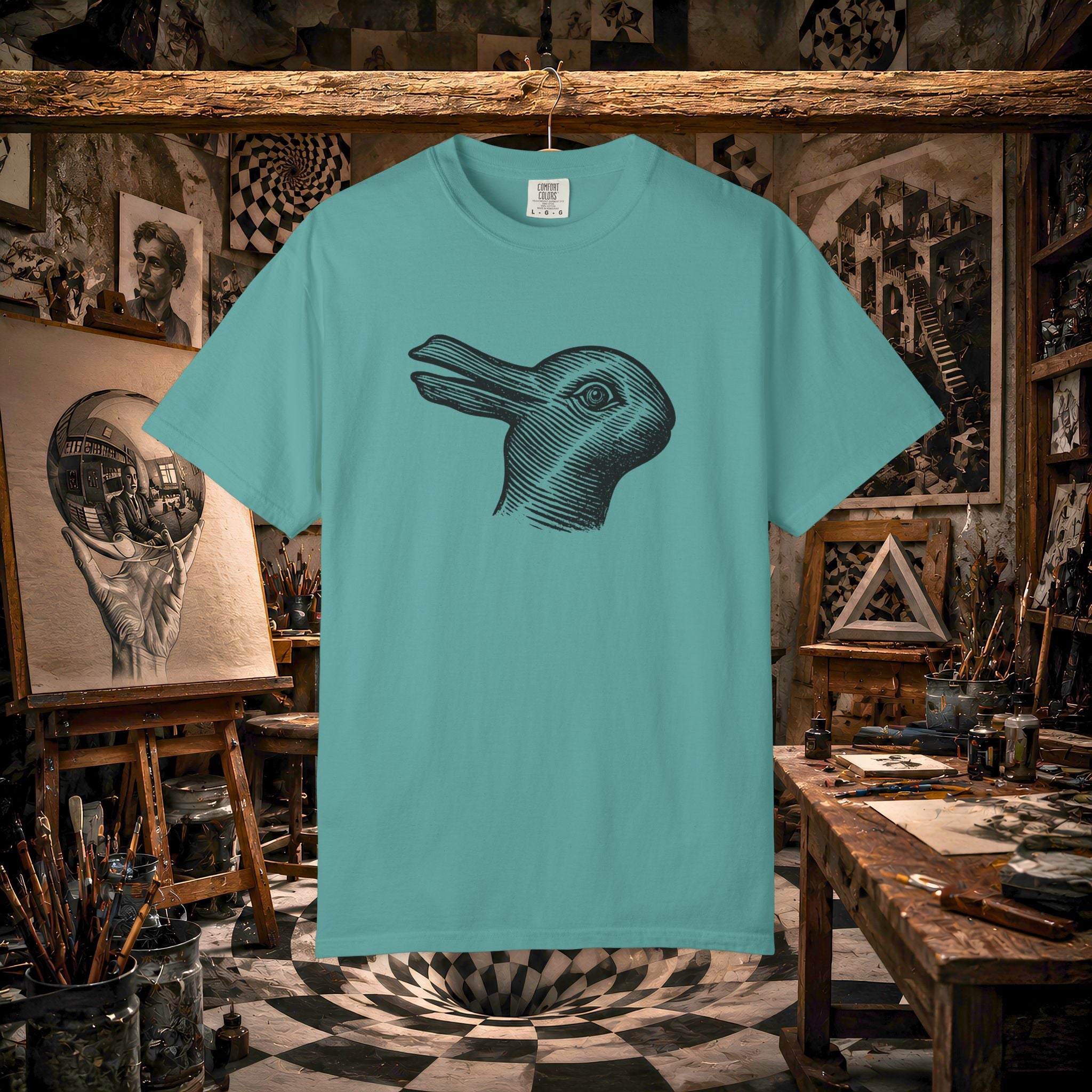 Vintage Optical Illusion Rabbit-Duck T-Shirt
