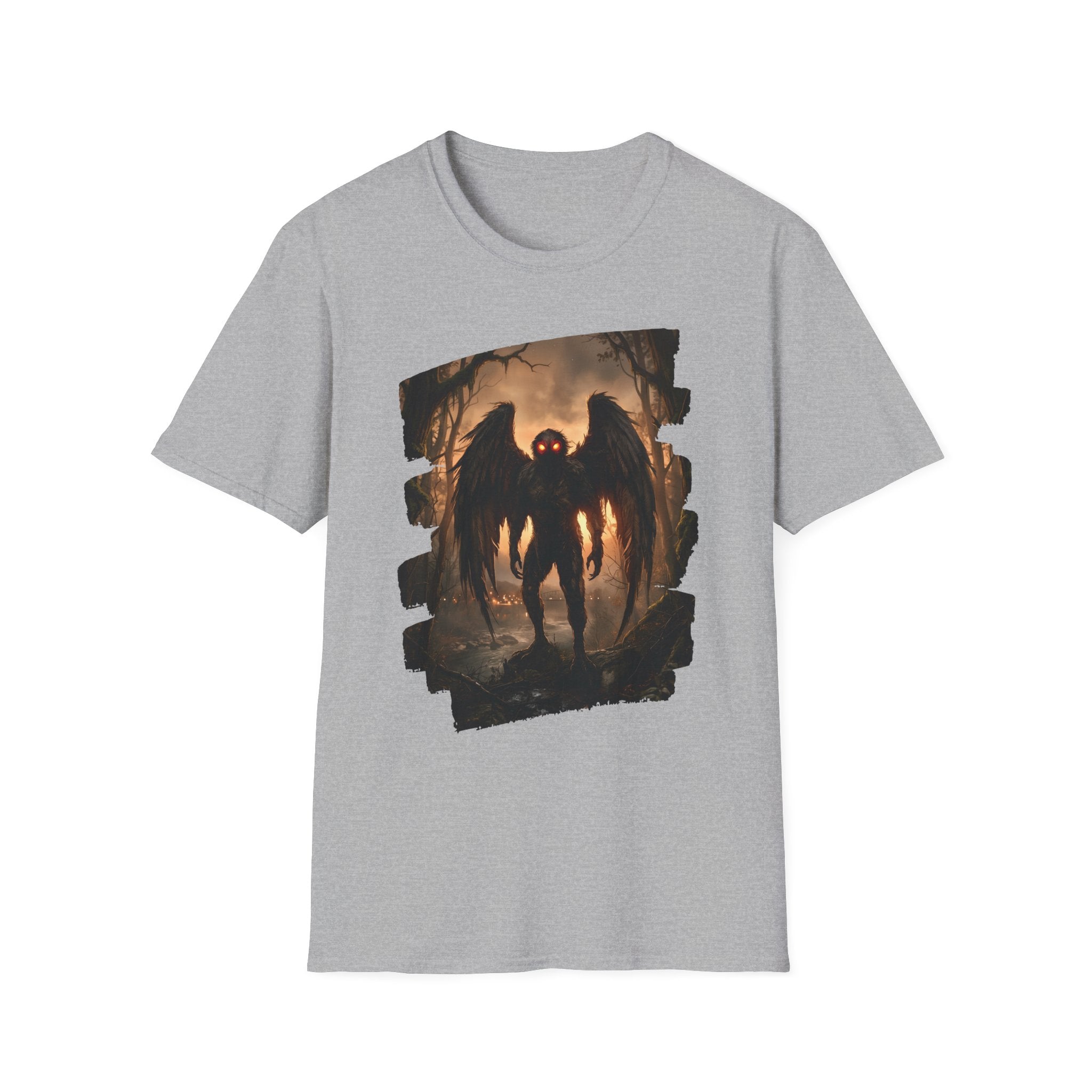 Mothman Cryptid Illustration T-Shirt | Dark Horror Graphic