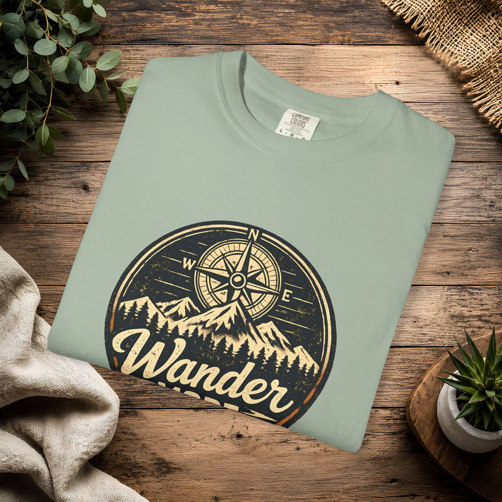 Wander More T-Shirt — Adventure Compass Graphic Tee